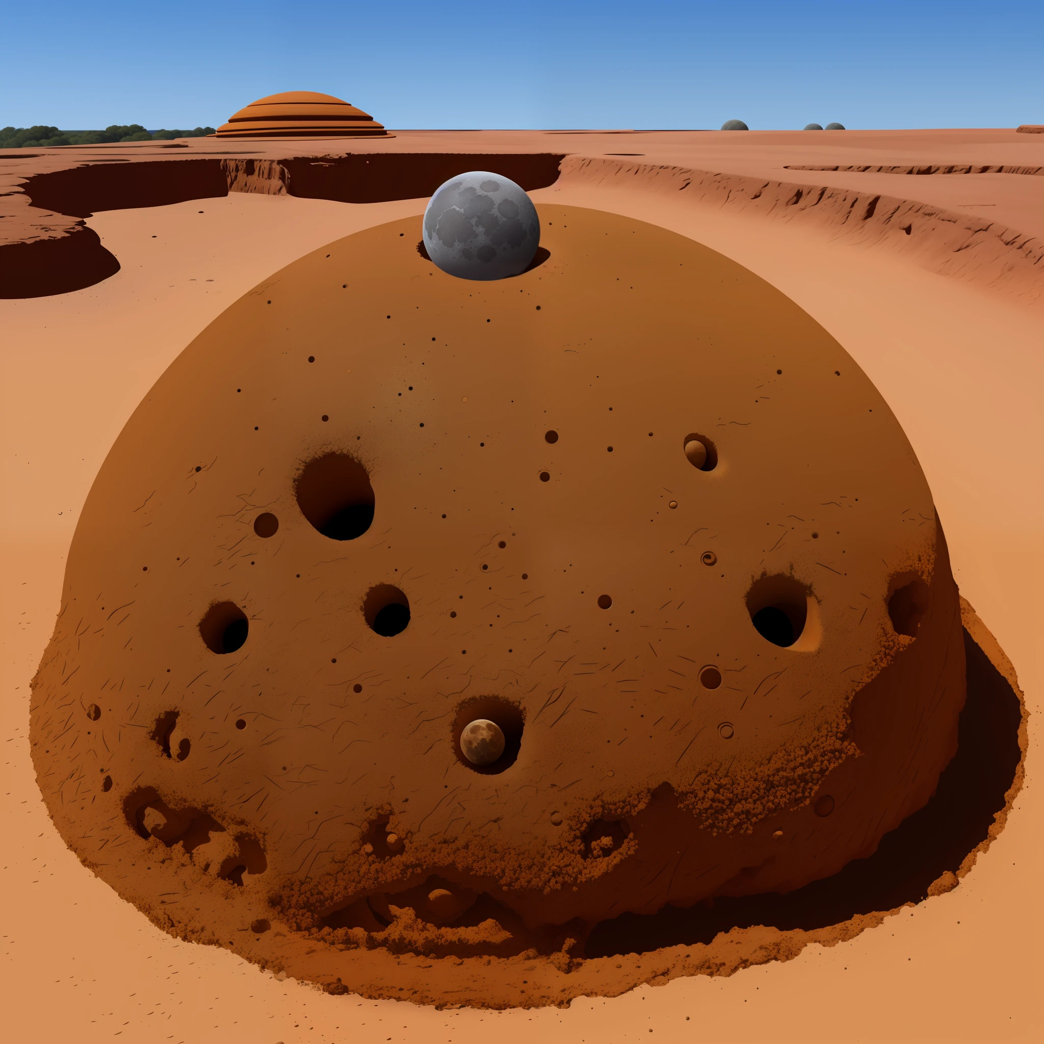 Anthill in the form of the moon