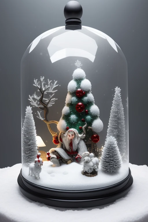 give me a small winter wonderland, under a glas dome with the mystic austrian krampus in it.
In 8k resolution