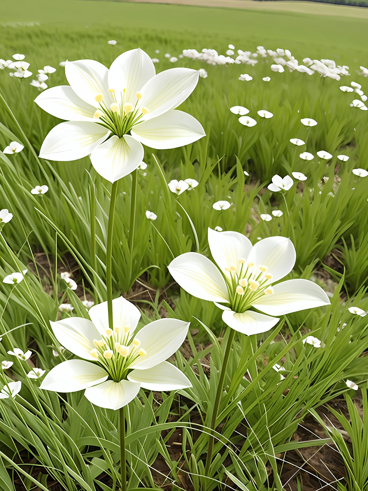 single alium on a meadow. Super detailed