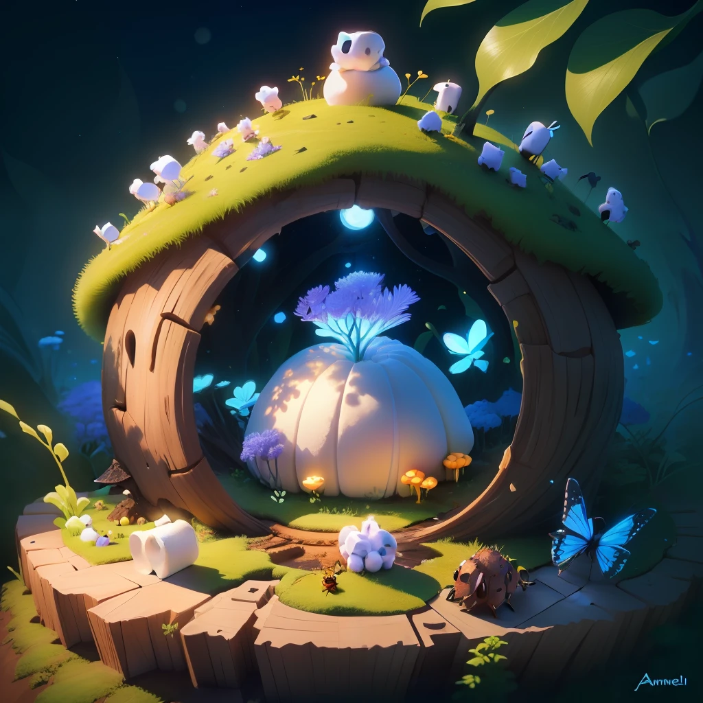 Anthill with marshmallow ants