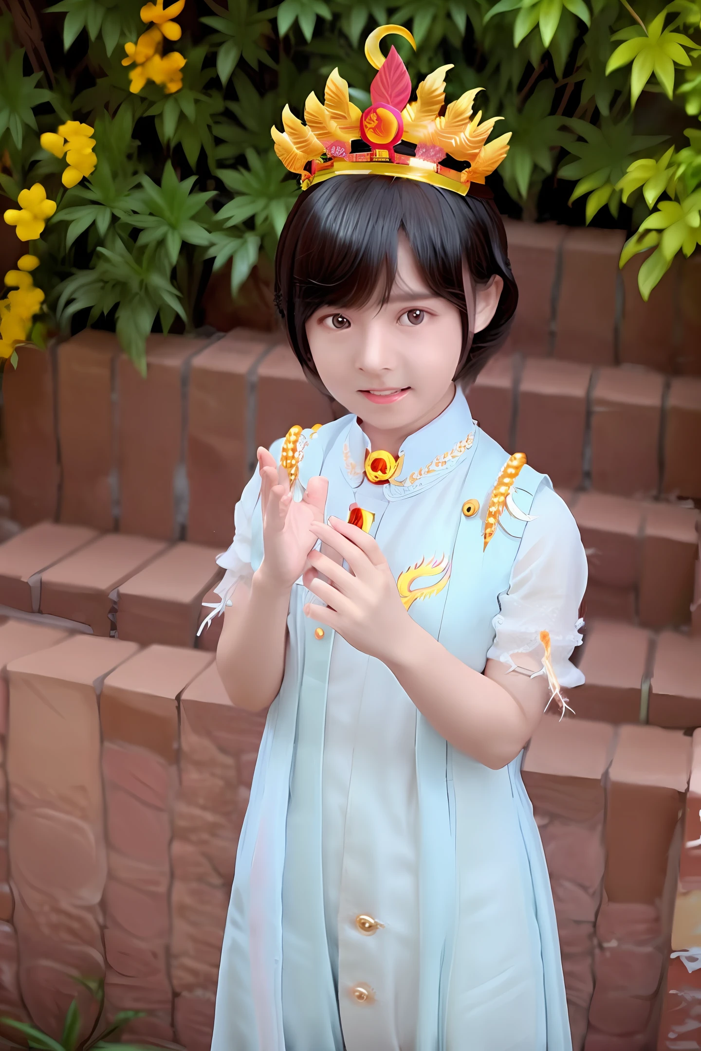 Nuwa, cute, Q version, phoenix crown Xia hand