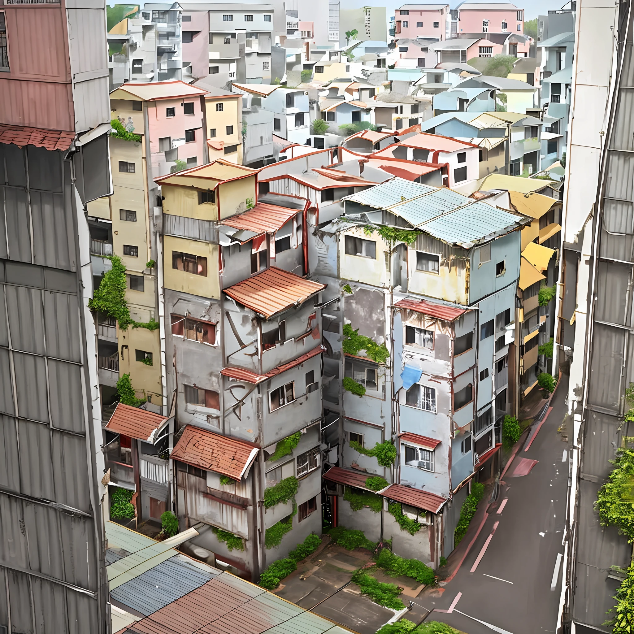 there is a old house with a rusty door and a balcony, dilapidated houses, dilapidated house, old abandoned building, old abandoned house, old house, an abandoned old, poor buildings, ruined subdivision houses, dilapidated, abandoned house, derelict house, photo of poor condition, old building, big poor building
