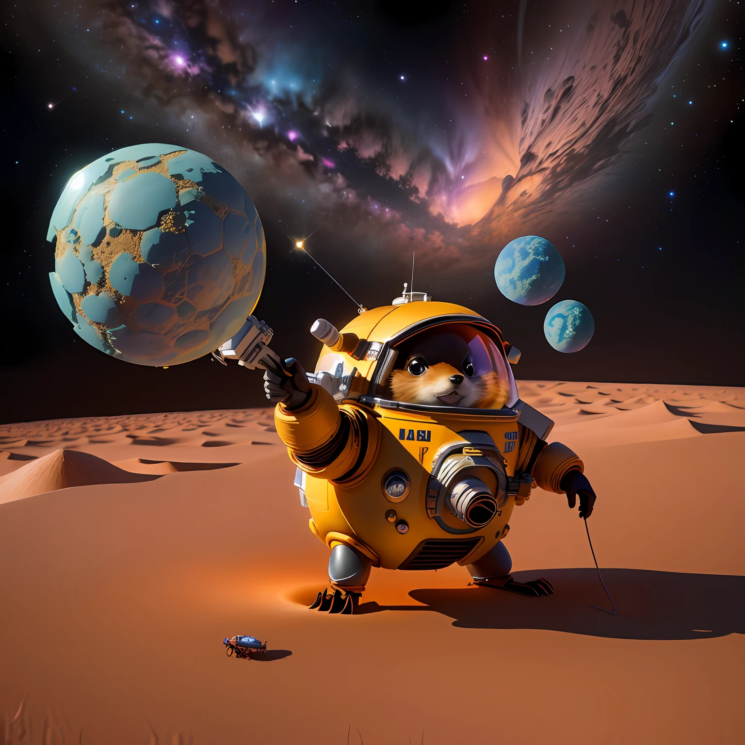 Anthill in space:: Groundhog in a spacesuit on an anthill :: Pixar::5 Twilight::1 Miniature::1 Miniature::4.9 Miniature::5 Haraldbromine::1 Cymk::1 Chewing gum::1