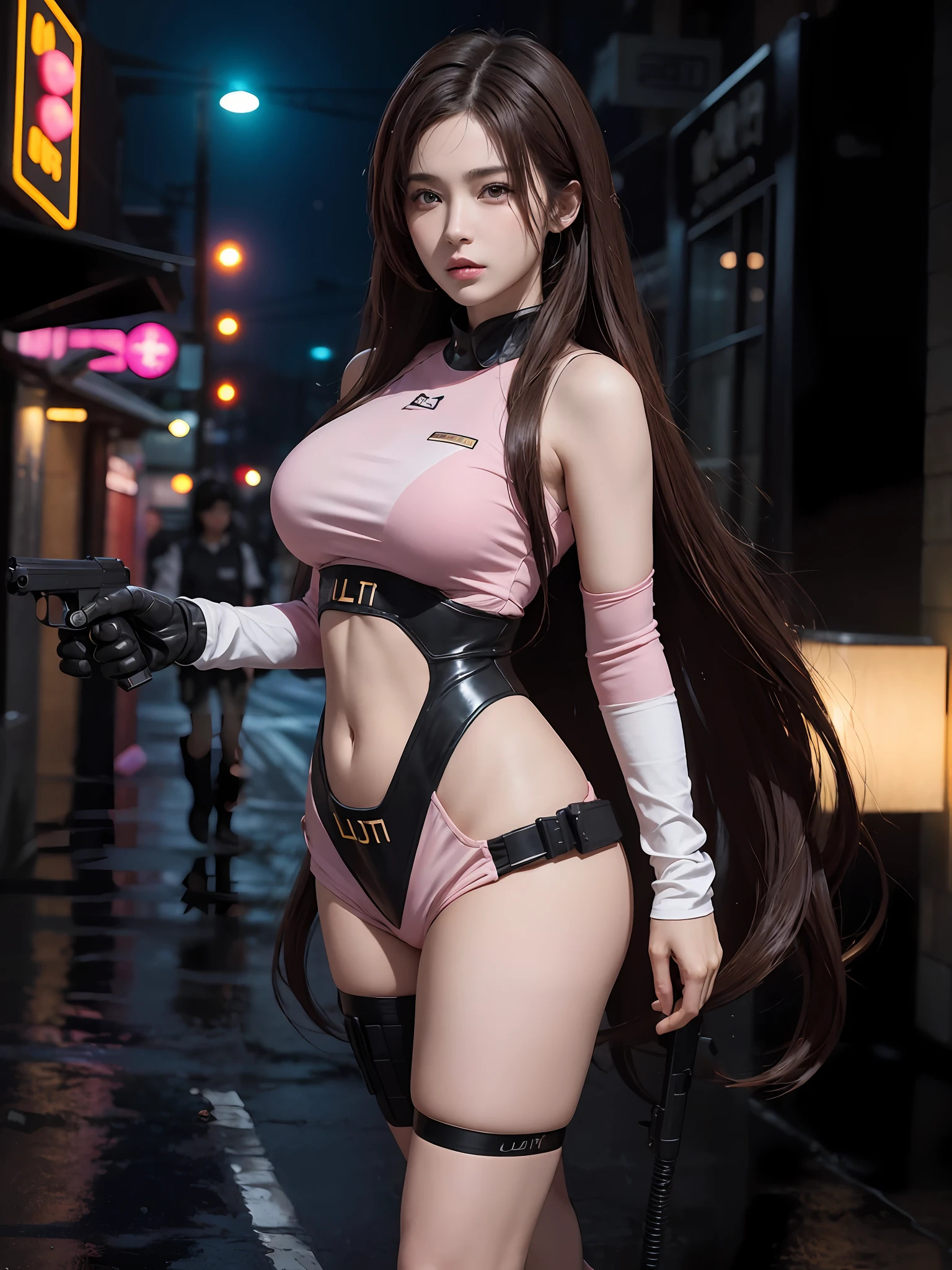 FBI agent girls and boys ,whit uniform, catch a bad guy, cinematic style,gun shot scene, cinematic lighting,FBI agent girls and boys ,whit uniform, catch a bad guy, cinematic style,gun shot scene, cinematic lighting,shitu-mecha, ( pureerosface_v1:0.5),mustee,Korean Doll, Realistic photography,High quality,8k resolution,real photos,(((A mech girl with long hair,brown hair,medium breasts, )),chinese girl, tight fitting, navel),The ground is covered with flowers,shitu-mecha behind the girl,Magnificent and spectacular,full body,mysterious,photo by Brandon Woelfelmist,surreal dream,gray atmosphere,rainy day,dynamic,lut,hdrmprofessional lighting,photon mapping,radiosity,physically-based rendering,delicate realism,araydynamic and expressive animations, (Pink Style:1.3),