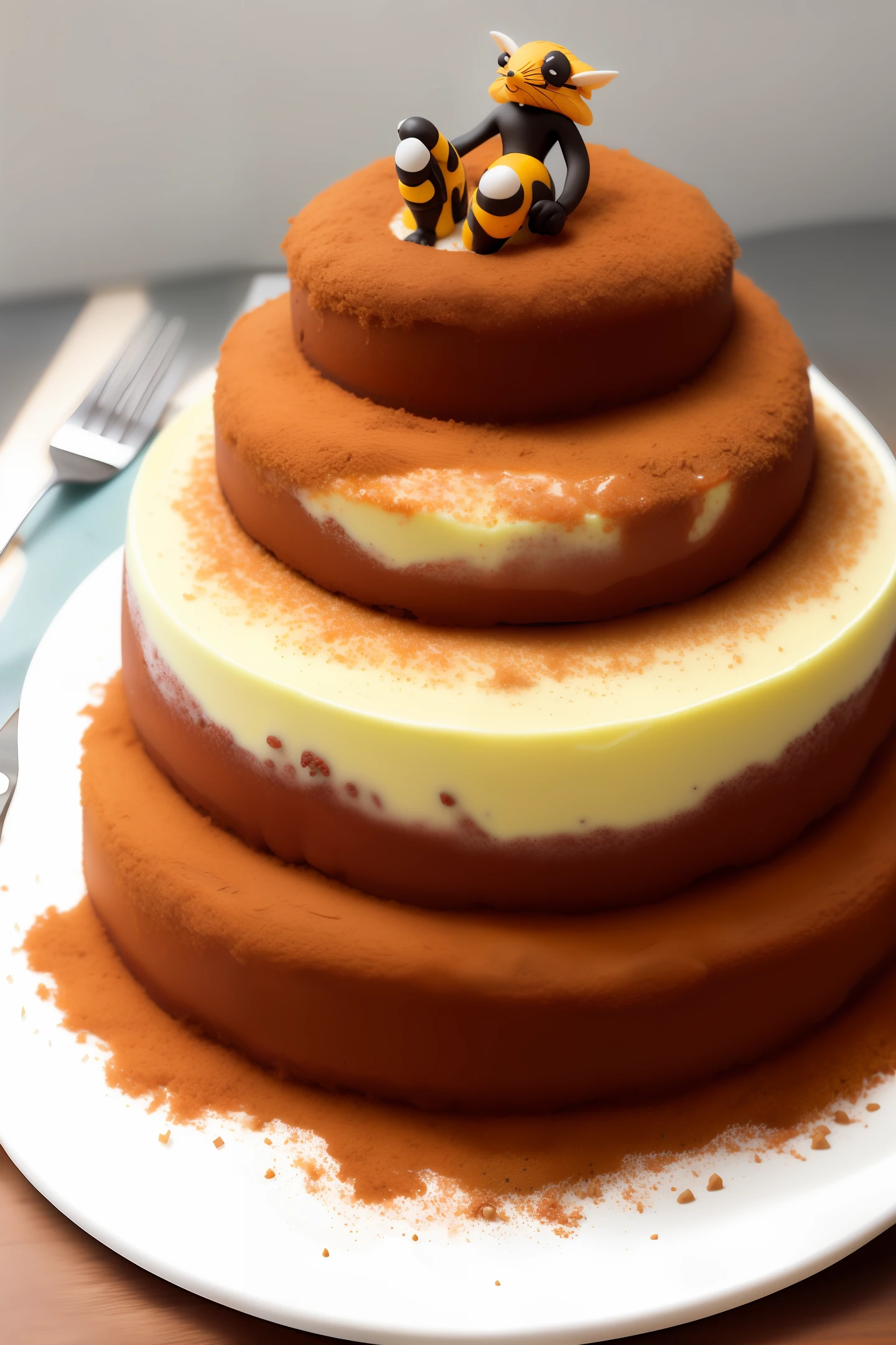 Anthill in the form of a cheesecake cake