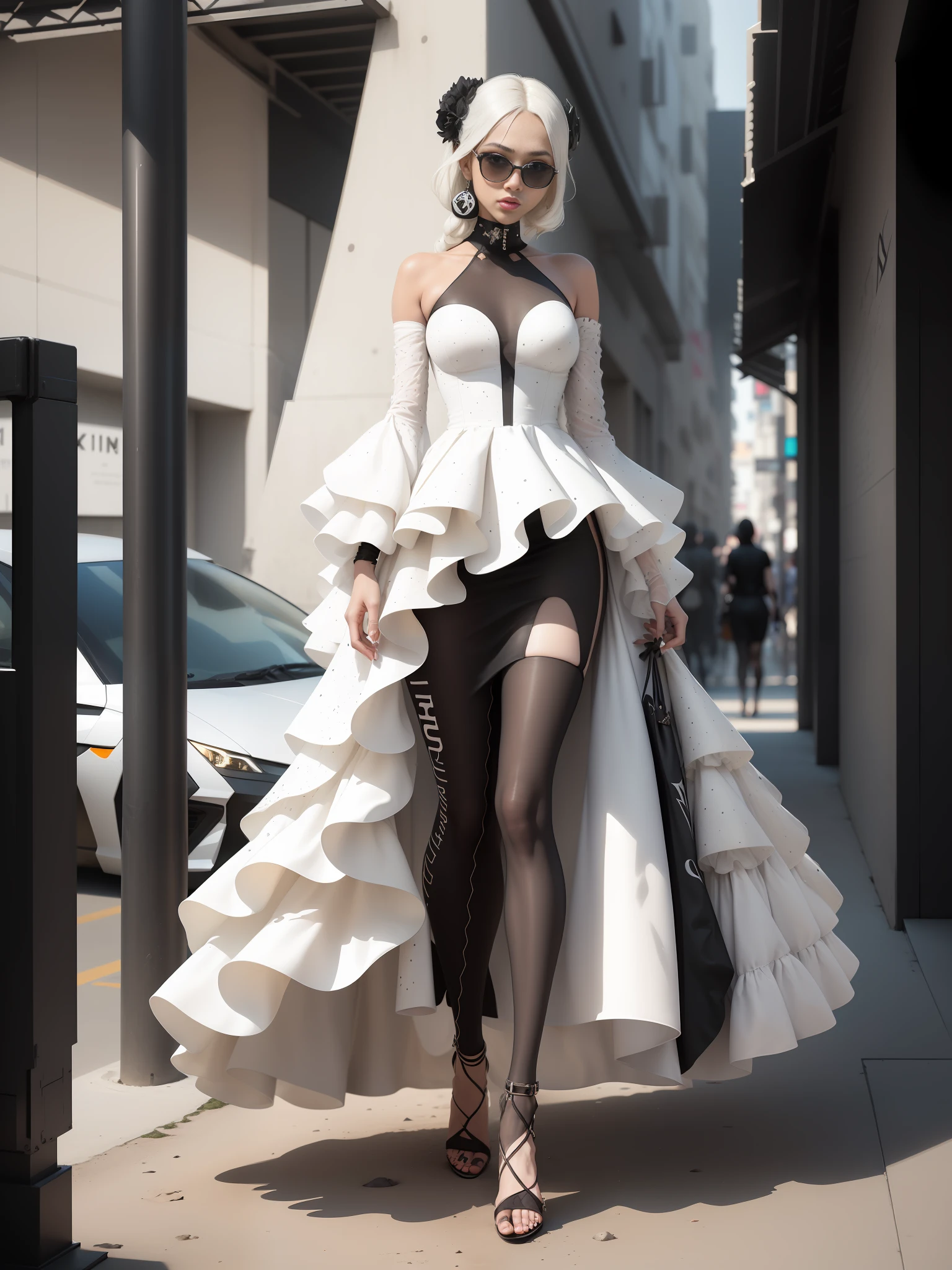 A stylish single long summer beige speckled dress thin sand texture Cyberpunk ((White Black: 1.3) + (Fashion: 1.1) + (Trendy: 1.2)), (LV Logo), (Corona Rendering), ((Dress Concept + Concept Art Design): 1.3), (8K: 1.3), (2:3 Aspect Ratio + Warm Q2), (750 pixels), ((Fashion Elements) :(1.1+ Fashion Elements)), (Dynamics: 5)