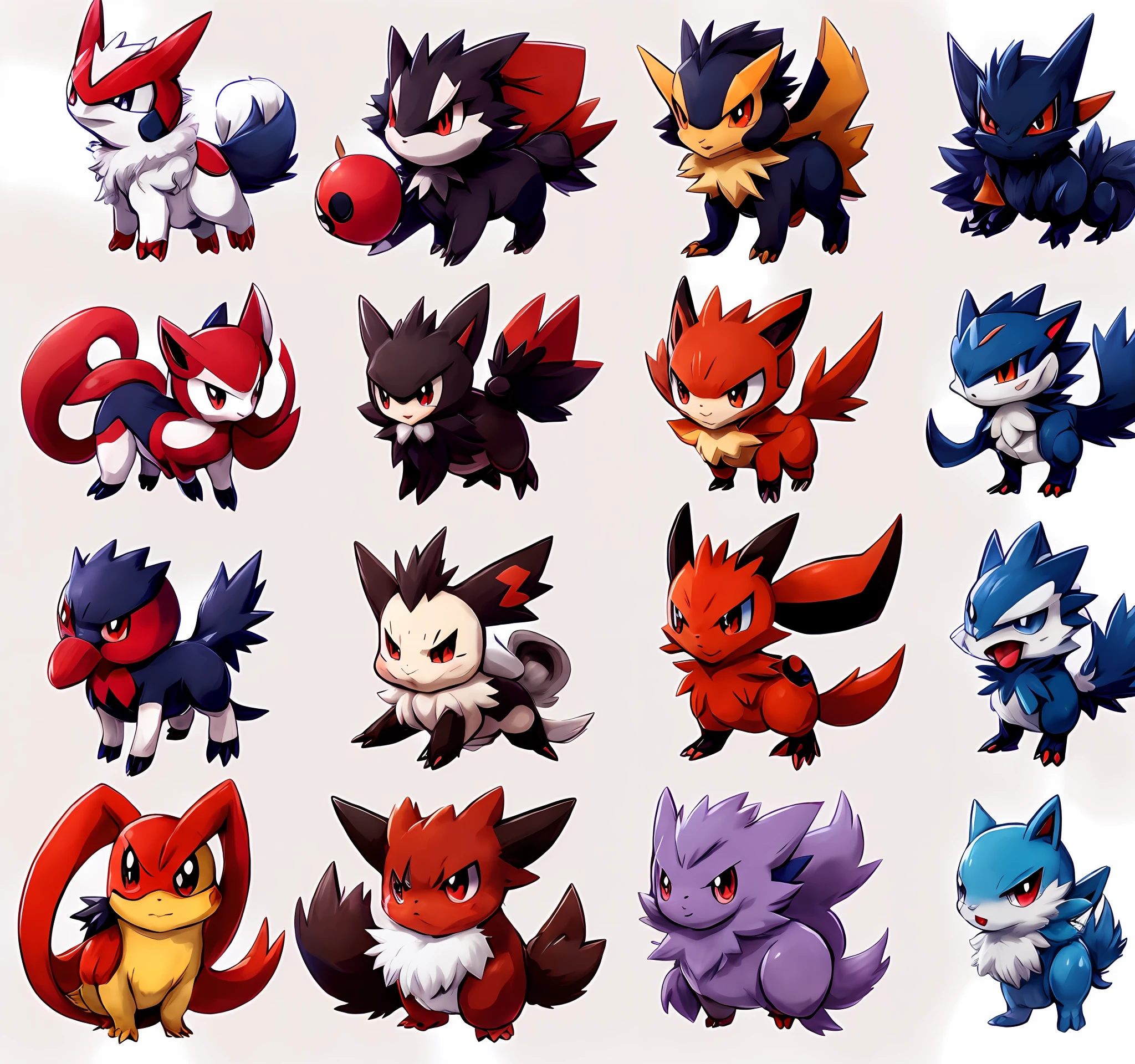 List of pokemon, pokedex, pokemon sprites, 9 pokemon, anime style, pokemon style