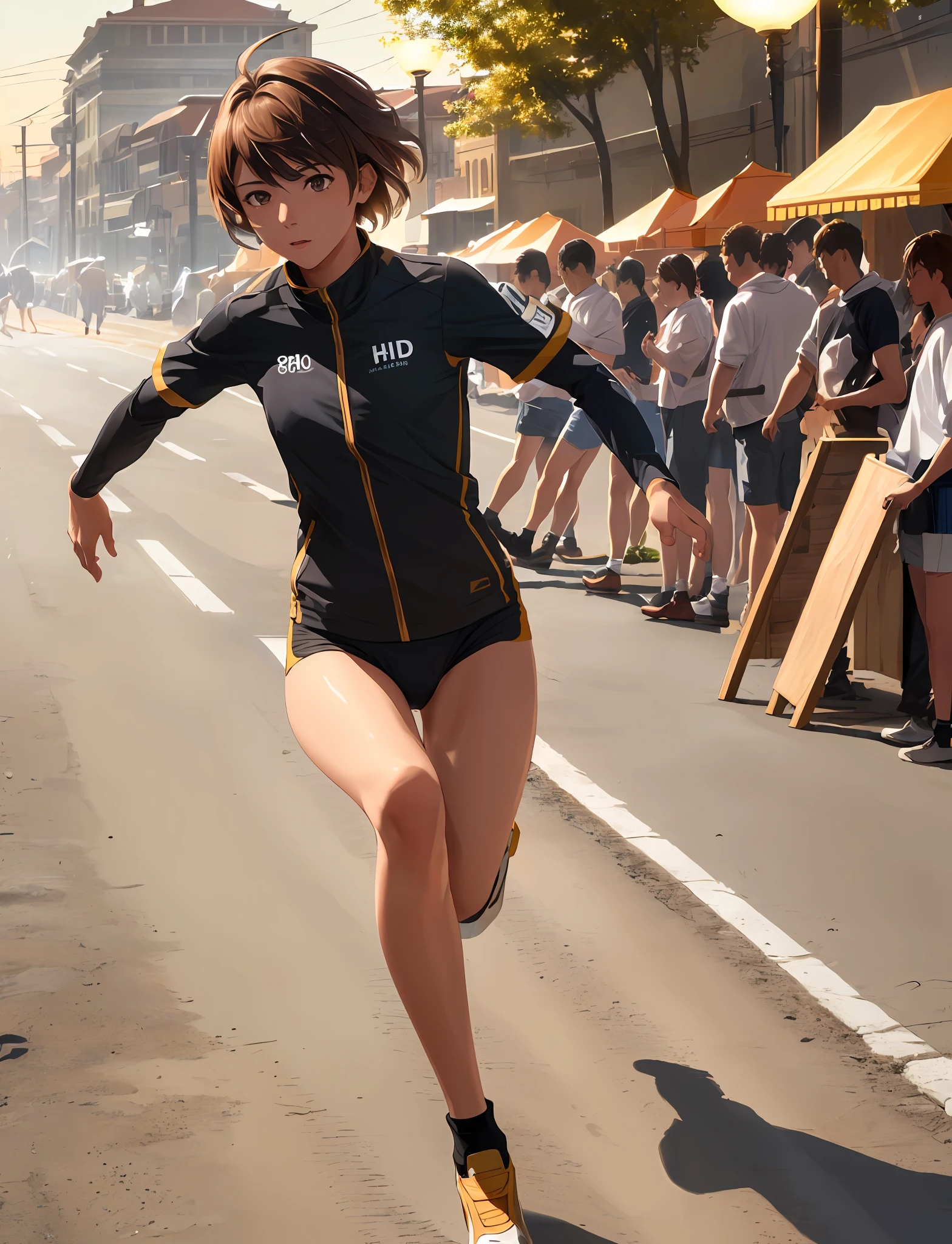 (high detailed skin:1.2), 8k uhd, dslr, high quality, film grain, __Girl-Art__ girl,1girl,with Bronze hairFeathered haircut haircut,Running pose,__lighting__,__interesting_scene__,__randomWords__