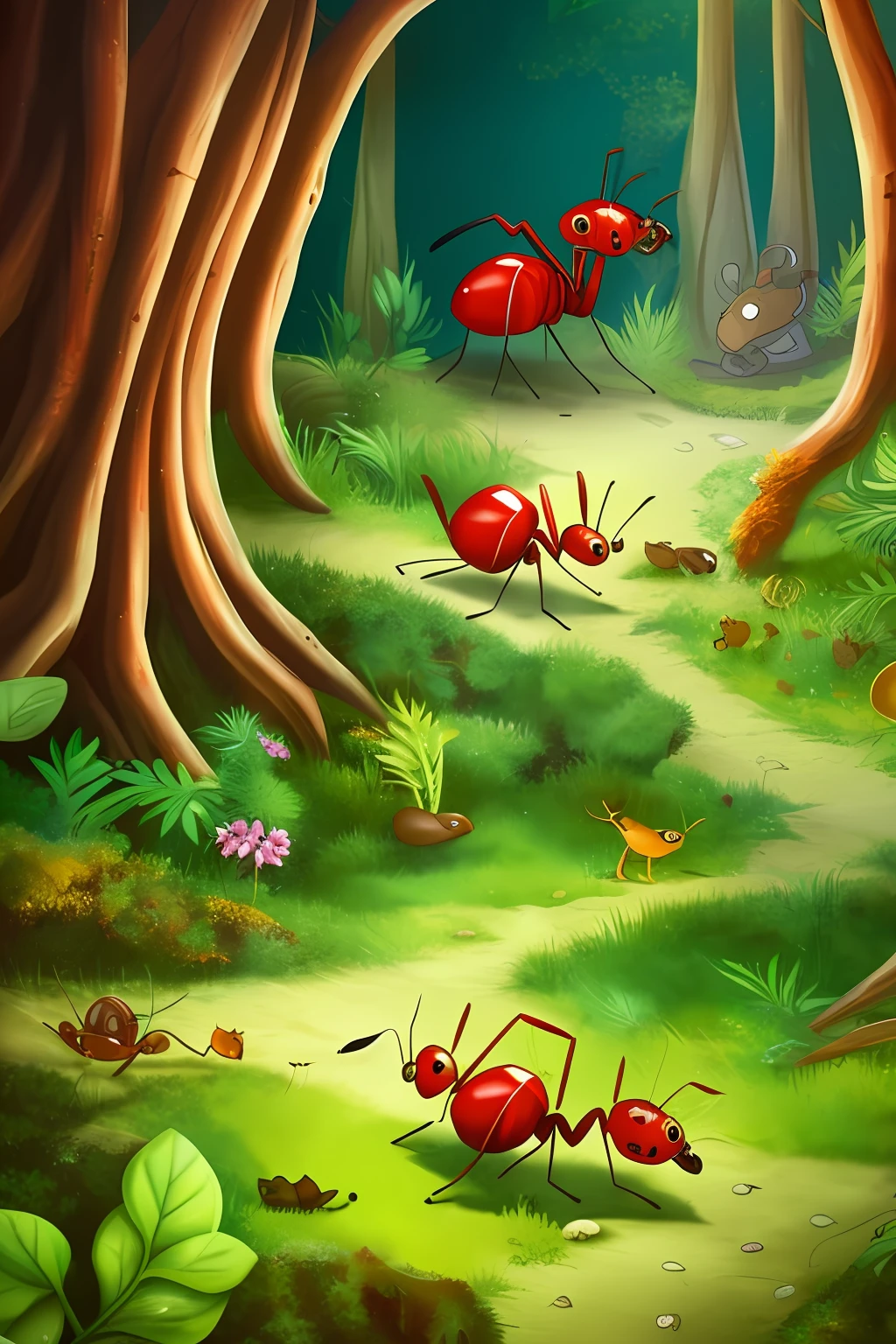 The ant goes in search of meat in the forest
