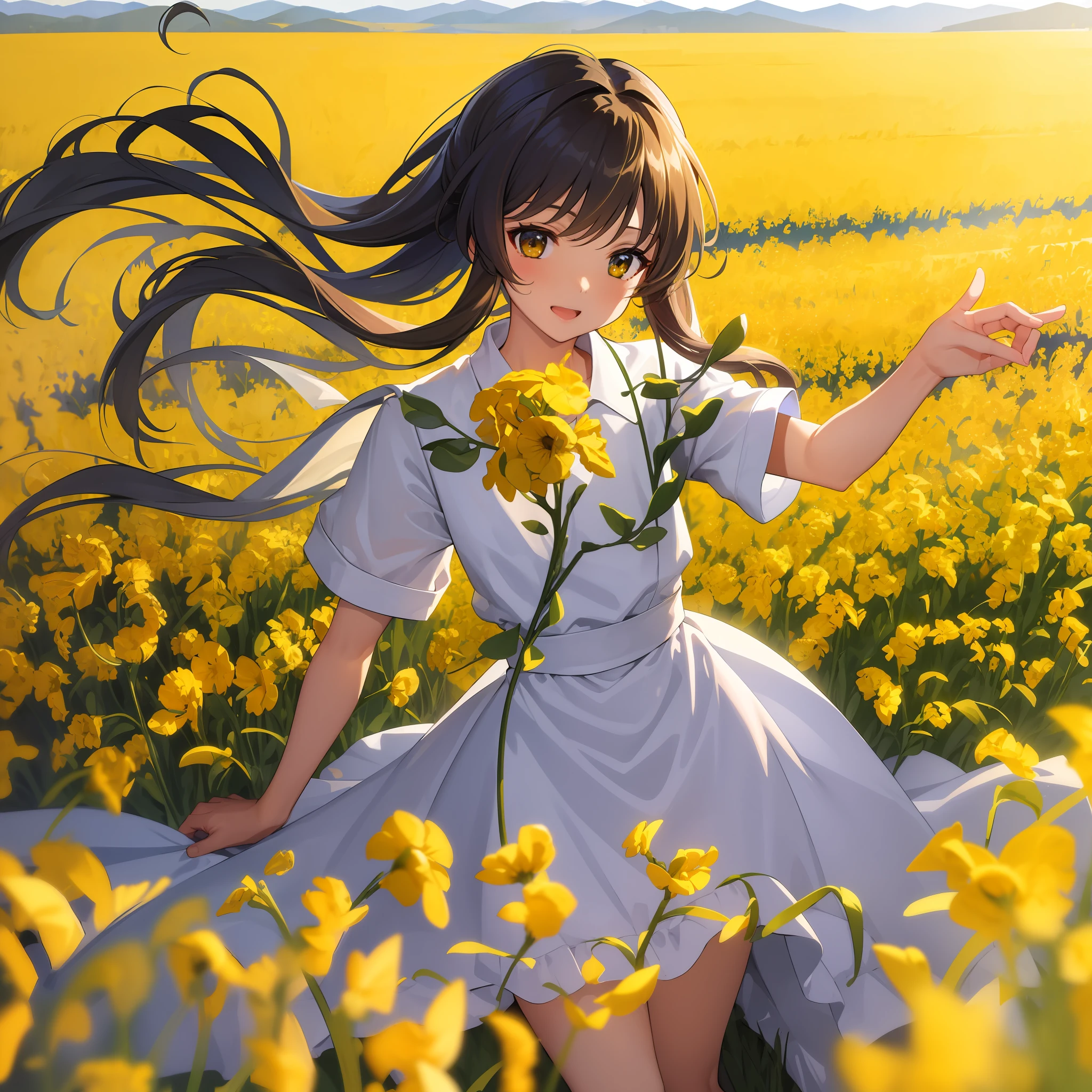 Masterpiece: 1.2), (Best Quality: 1.2), Detailed, Canola Field, Running, Loli, Xi, Clannad,