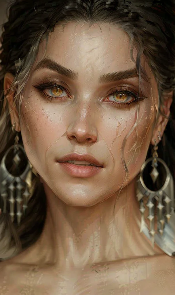 fantasy style waist shot portrait of scarlett as a Witcher from the Witcher, highly detailed, photorealism, digital painting, artstation, concept art, sharp focus, illustration, best quality, 4k, art by artgerm and greg rutkowski and alphonse mucham, (white witcher hair with leather armor and a sword on her back), (feminine features)