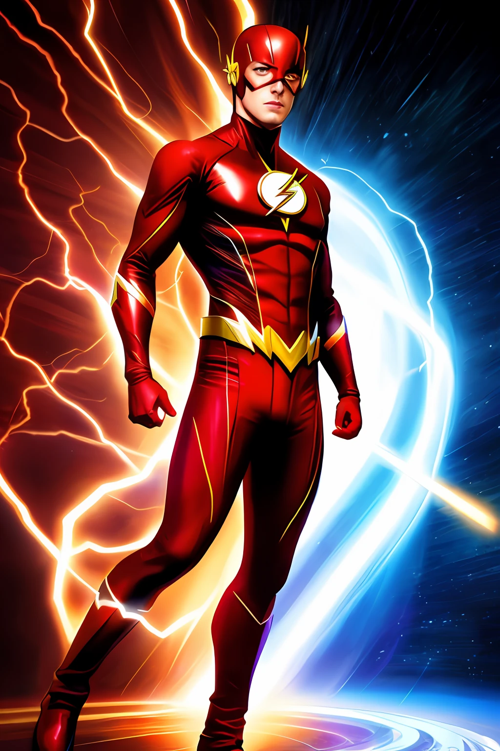 the flash from dc comics, full body::1, alex ross art, (alex ross style:1.4), alex ross art style, alex ross, speed, 4k