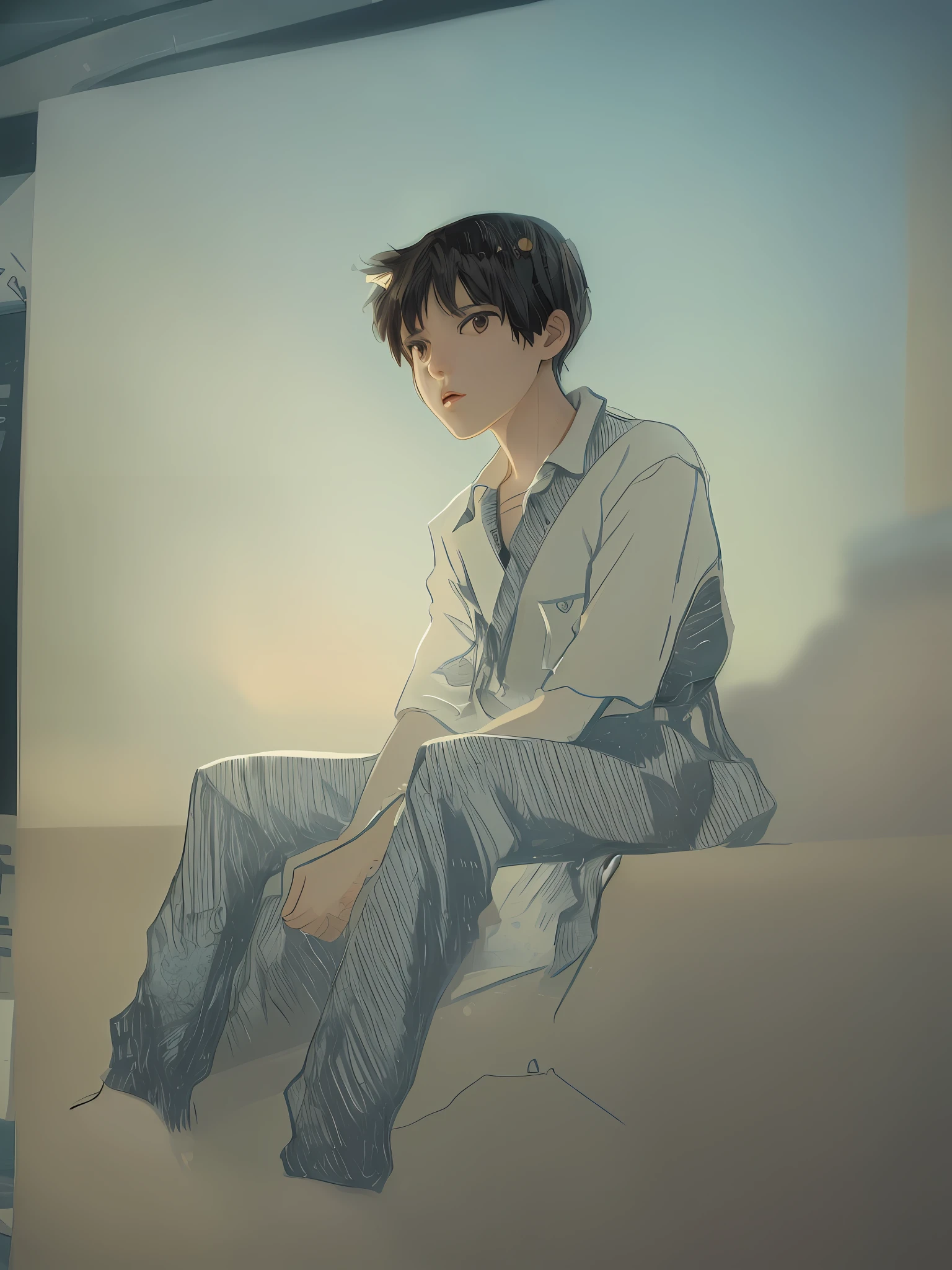 Shinkai Makoto style, highest picture quality,{{masterpiece}}, {{{best quality}}},{{ultra-detailed}}, {{illustration}},{{disheveled hair}},{{masterpiece}},{{{best quality}}},{{ultra-detailed}}, {{{illustration}}},beautiful scene,clear facial features,high detail,hyper quality,high resolution,trending on artstation,HD,8KUE5,octane render,telephoto lens,cinematic shot,Crepuscular Ray,