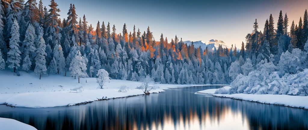Masterpiece, Best Quality, Very Detailed Shadows, High Quality, Textured Landscape, Award Winning Photography, Depth of Field, HDR, Chromatic Aberration, High Contrast, Ultra Sharp, Realism, Cinematography, (Very Realistic), Very Detailed, Intricate, High Detail, National Geographic, (700MM Telephoto Extreme Far Shot), (Evening: 1.3), (Early Winter Nordic Forest 1.5), (Light Snow: 1.4), (Stream: 1.4), (Gravel: 1.4), (Alpine: 1.4)