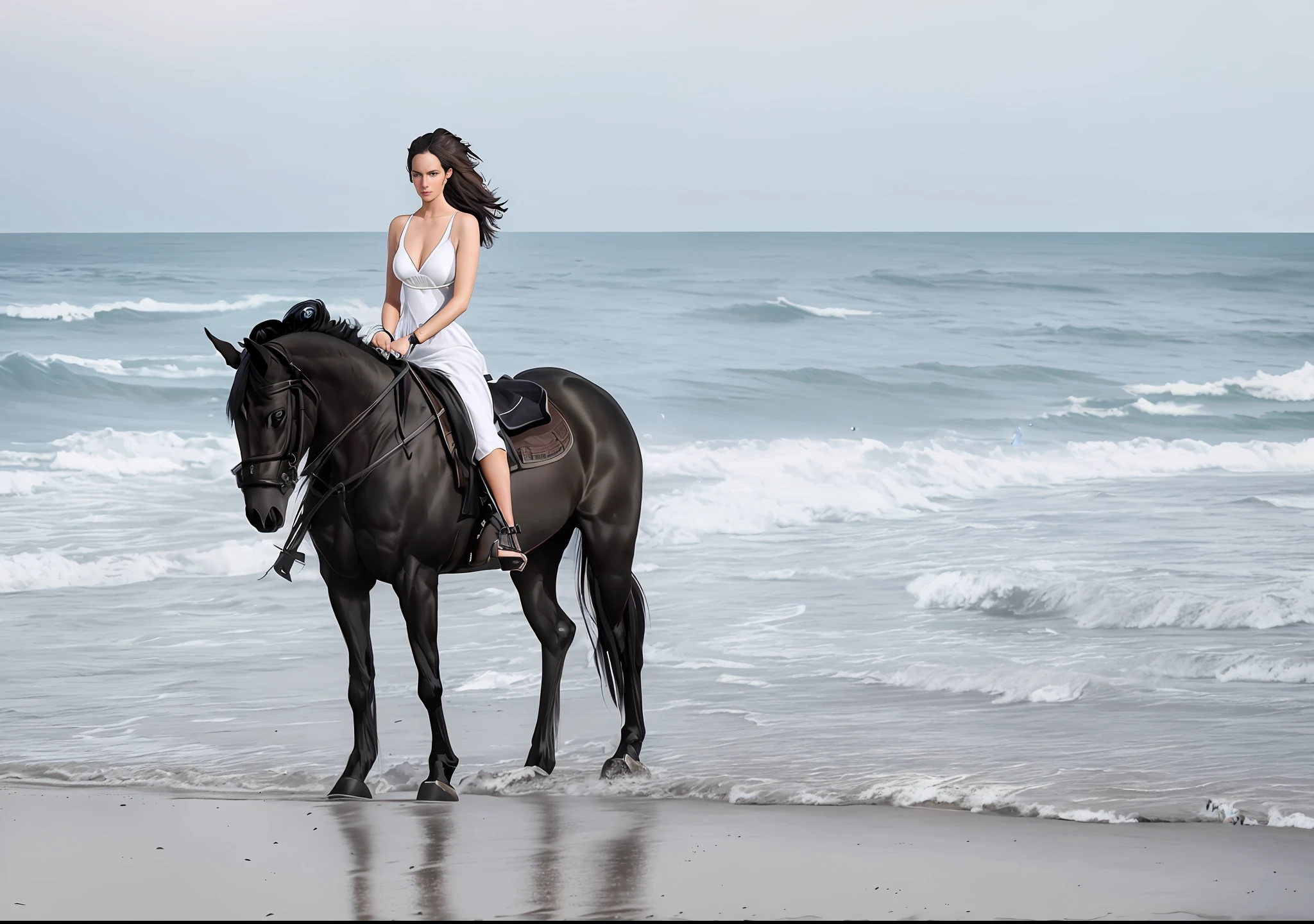 Epic movie poster, proffesional photo,
a beautiful woman 24 y.o., raiding a black horse, on beach,
professional digital art, professional lighting, dramatic lighting, high resolution, 8k, ultra high definition, HDRI,
analog style, modelshoot style,
rcnz_hqr style