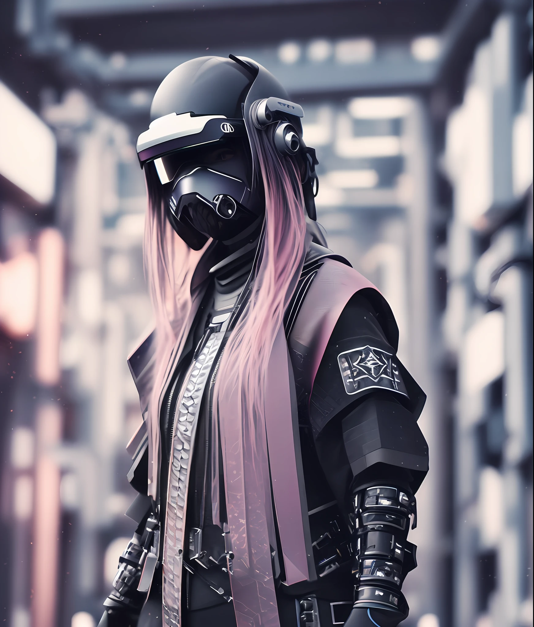 Vr-samurais shinobi, wearing vr headset, vr glasses, 18 year old girl, holographic transparent glossy, no gravity, medium half bidy shoot, minimalist, pastel color, glossy, exquisite detail, half-body sharp-focus, behance, artstation, intricately-detailed, low-contrast, high-sharpness, ultra-detailed, white render, gradient background, futuristic photorealistic, photo realism, 8k, hyper realistic, woman in pink glossy harajuku fashion, with a cyberpunk mask, vr headset, wearing japanese techwear, photograph of a techwear woman, cyberpunk streetwear, wearing cyberpunk streetwear, techwear, cyberpunk techwear, techwear fashion, future techwear, wearing techwear and armor, futuristic techwear, 2 techwear women, very beautiful cyberpunk samurai, techwear look and clothes