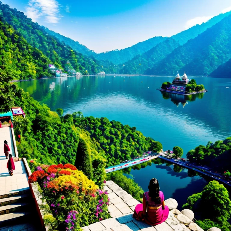 Step into a whimsical midjourney as the realms of Bollywood and the cosmic collide in the picturesque city of Nainital. Transport yourself to a world where the extraordinary becomes possible, as an alien presence graces the charming streets and shimmering lakes.
