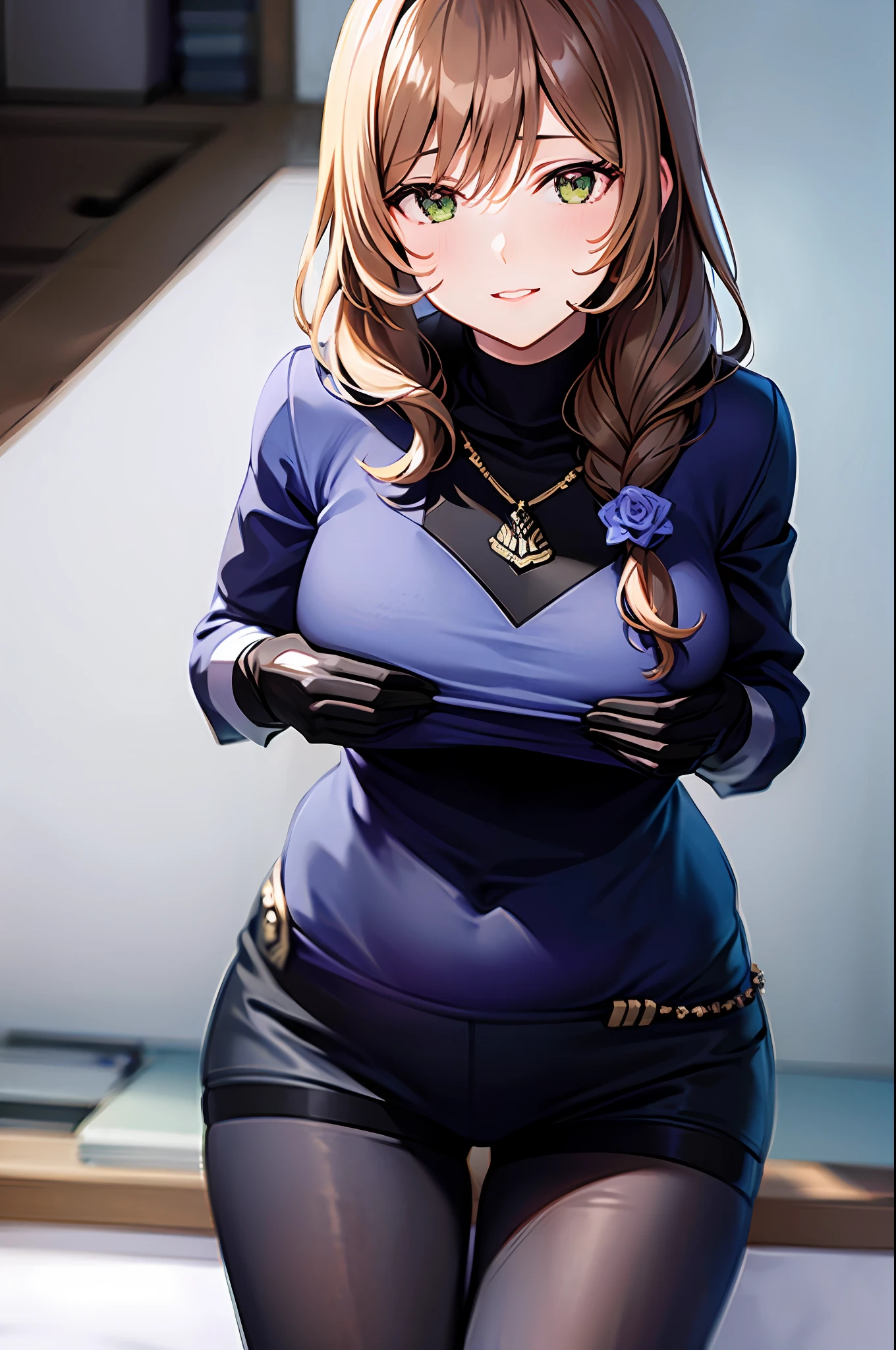 Beautiful, standing, looking at viewer, (special forces uniform:1.5)