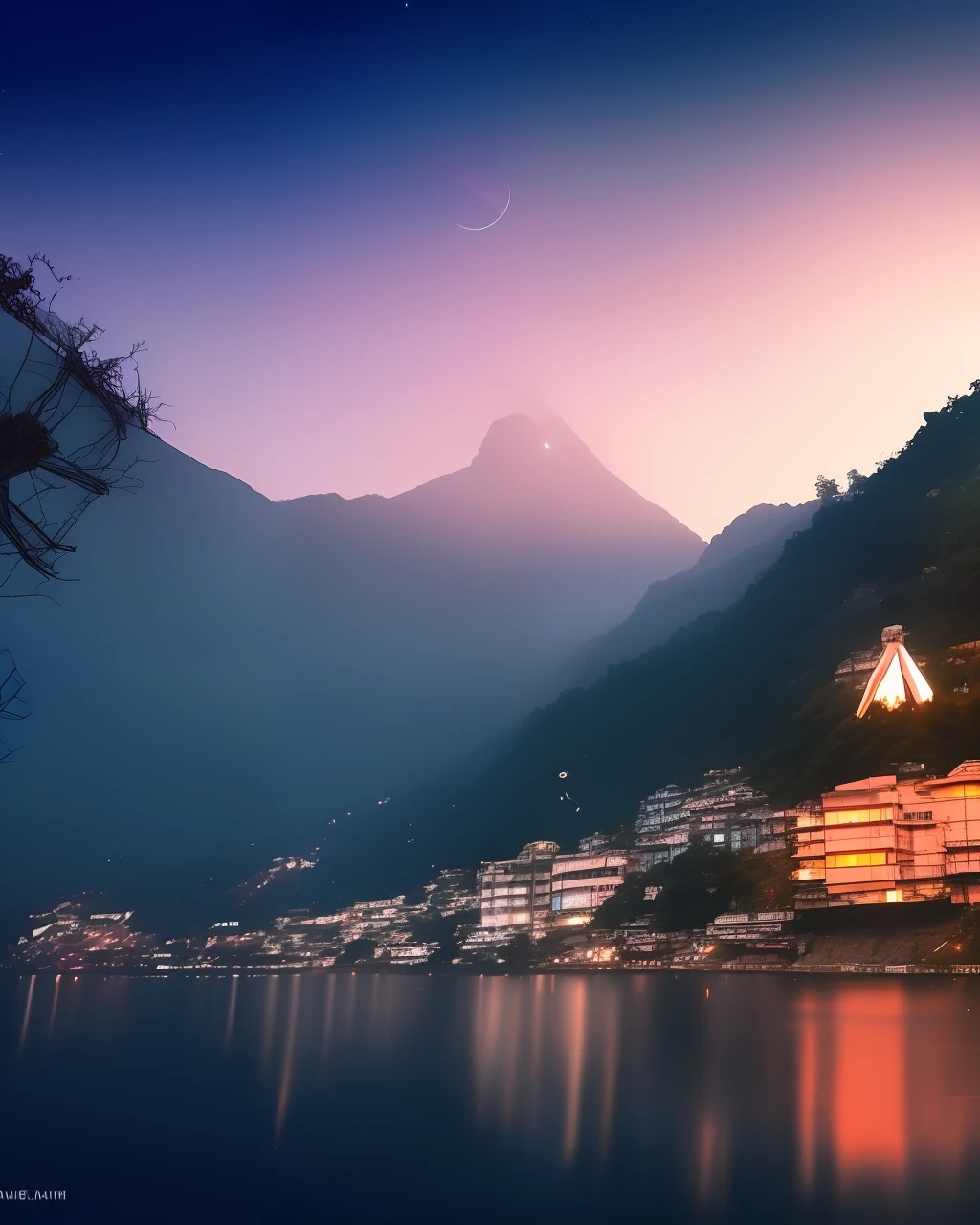 aline spaceship in nainital sky at night with the view of nainital lake and beauty of nainital at evening time and aline spaceship pictures click by Sony A74 4k __4:5__