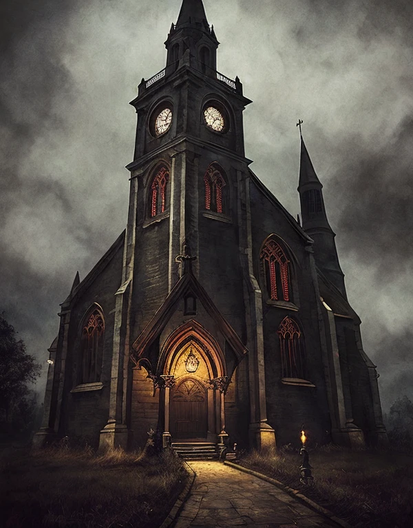 **trompe l'oeil creativity dripping on grass, forrest mirror of the mirror BIOHAZARD Resident Evil newyork city city lights thick fog dark brown night moon silent hill, vampire, rembrandt style, monasticism two Nun cemetery Darkness --ar 3:2** -