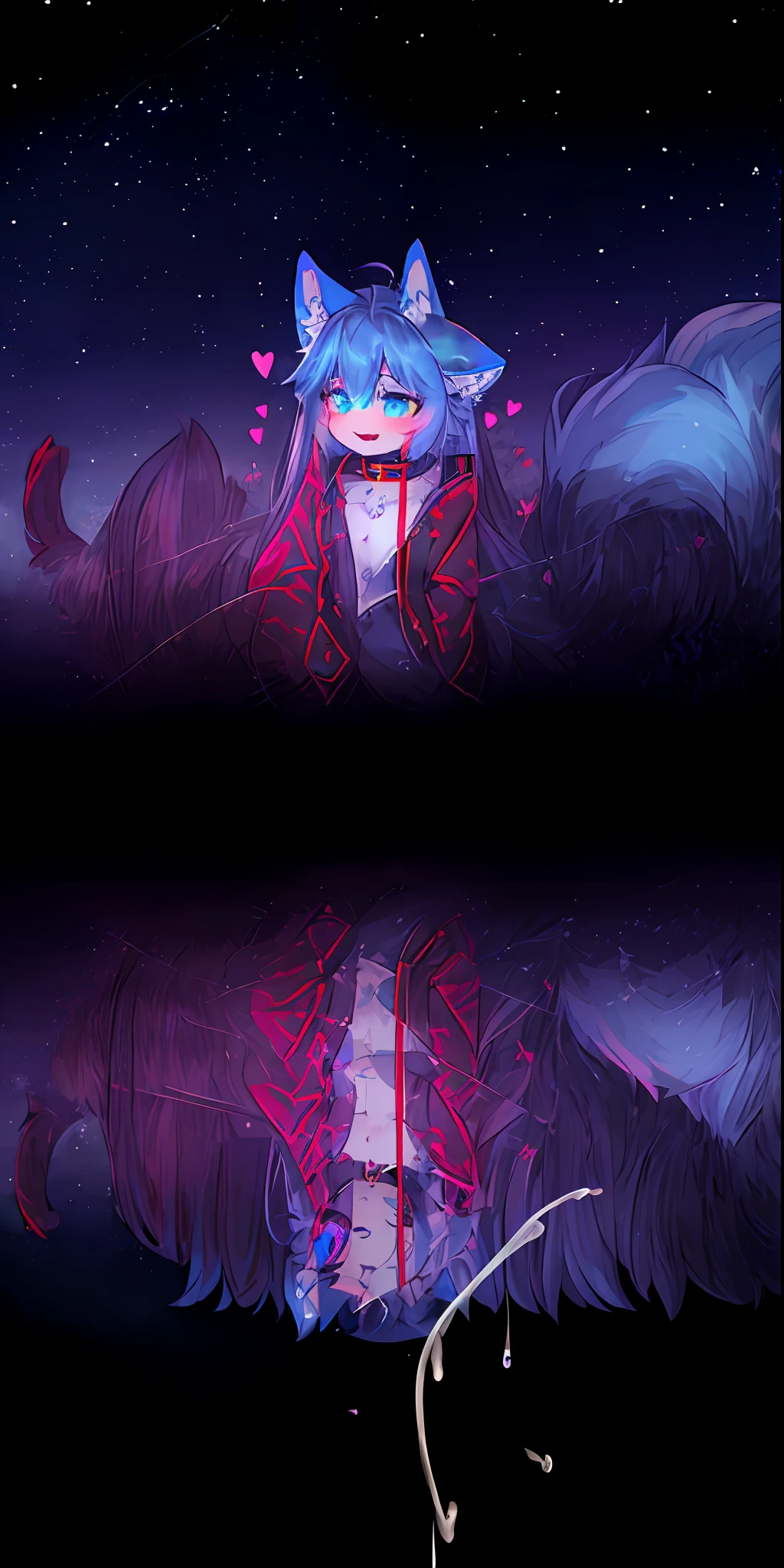 succubus, demon sexual tattoo, succubus sexual tattoo, very very beautiful furry art, furry art!!!, pov furry art, hentai key, demon sexual tattoo 100%, cum, facial, facial, child, heart-shaped eyes, fur body, full body, the lower body is nude, snow fox, character, master piece, fluffy tail, current, NFSW, Highest Quality, 8k, soft, young boy, long hair, red eye, glow eye, femboy, snowfall, midnight, fox ear, deep blue ear, fox tail, deep blue fox, deep blue jacket, cute, collar, Two tail, space katana, God, fur body, full body, the lower body is nude, snow fox, character, master piece, fluffy tail, current, NFSW, Highest Quality, 8k, full HD, long hair, glow eye, snowfall, midnight, fox ear, deep blue ear, fox tail, deep blue fox, very very cute, demon sexual tattoo 100%, demon sexual tattoo pink, succubus sexual tattoo 100%, succubus sexual tattoo pink, Space, night time, true succubus, vampire, true vampire(vampire teeth), 2 personalities(blue eye, shy, very very shy )