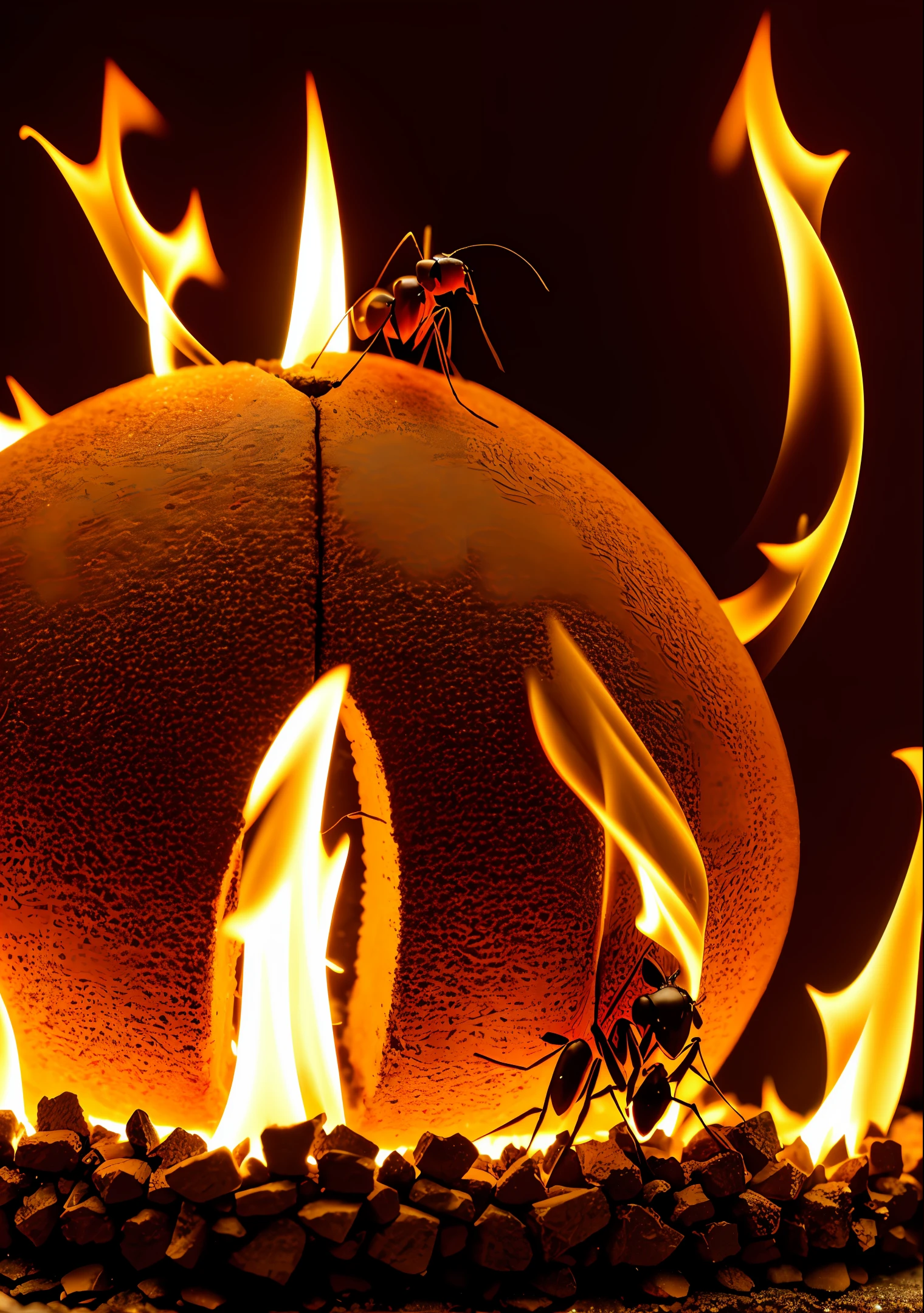 Detailed ant in the fire,castle