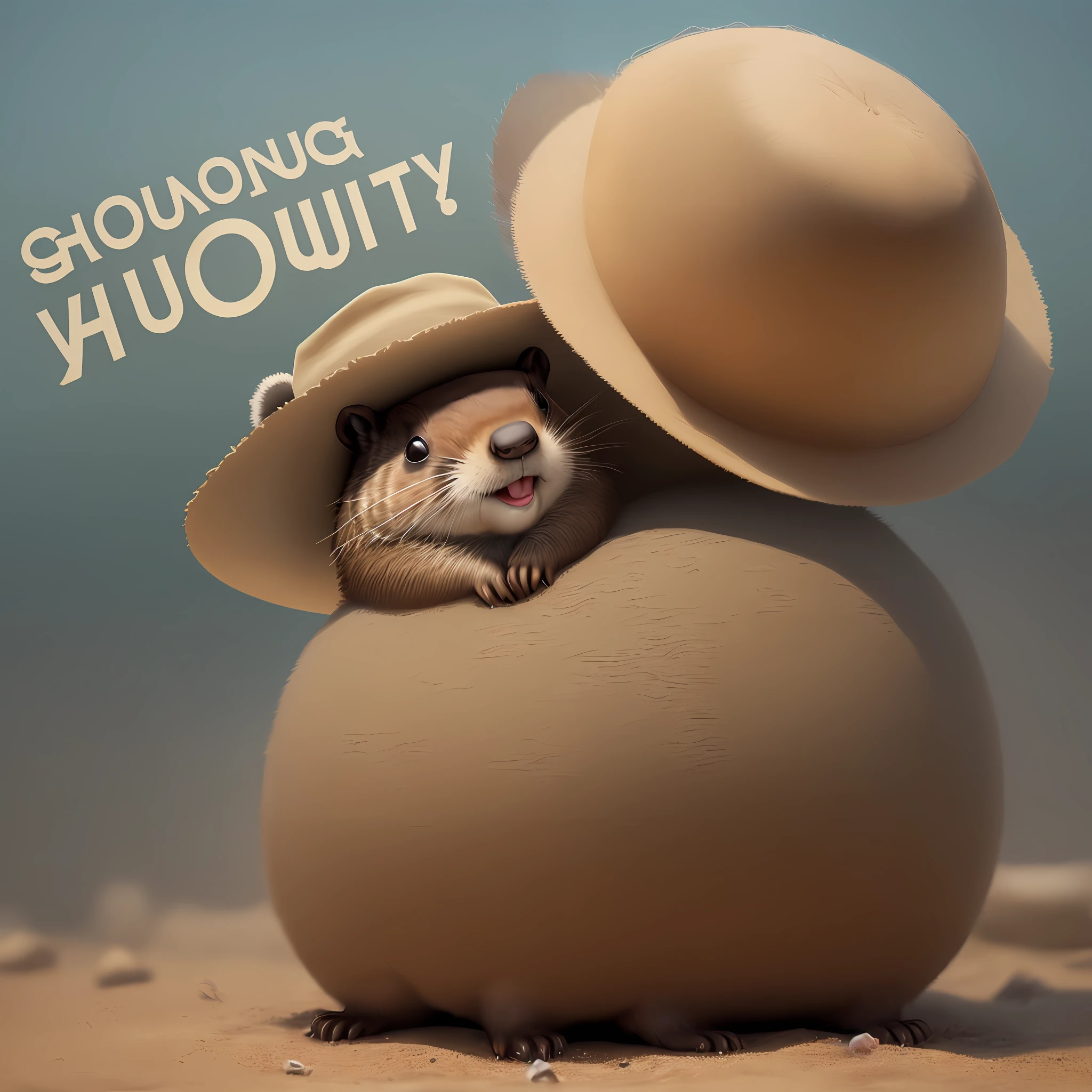 Groundhog in a hat