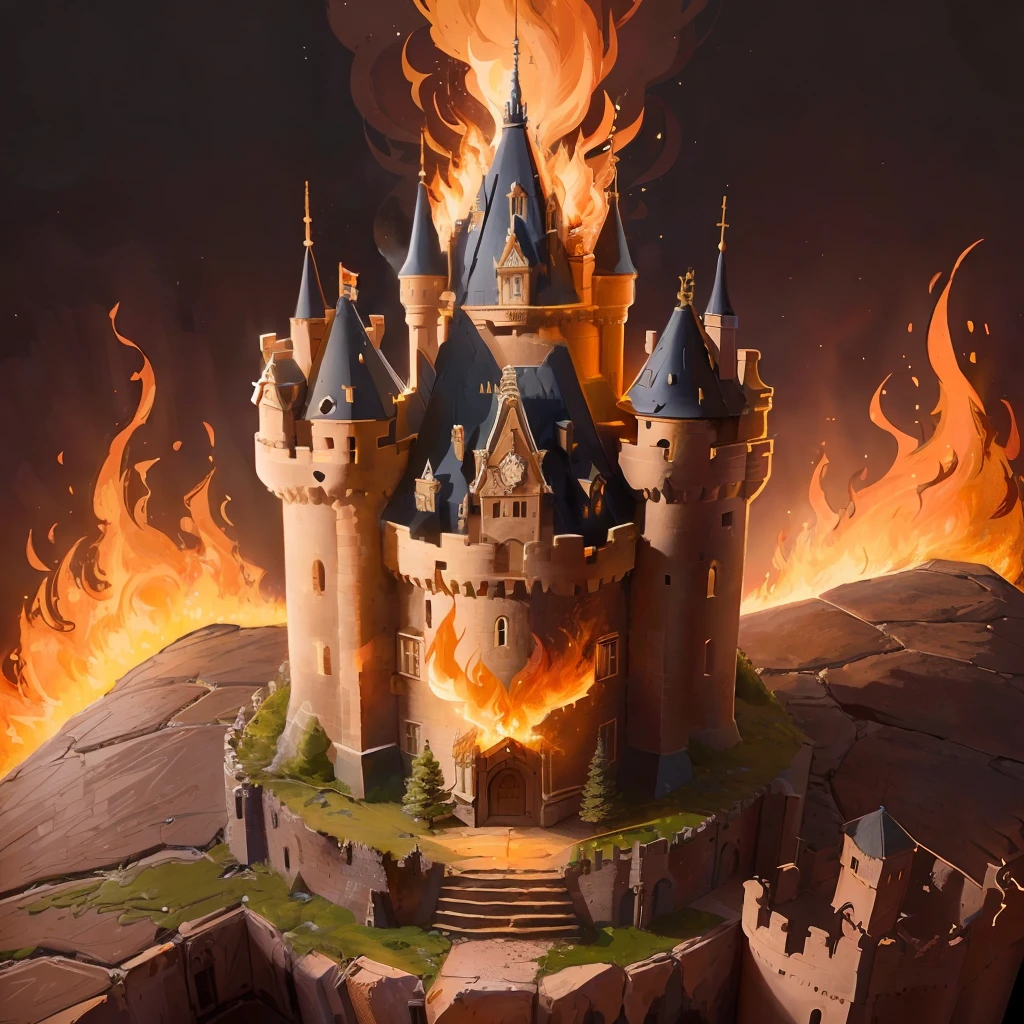 Detailed ant in the fire,castle