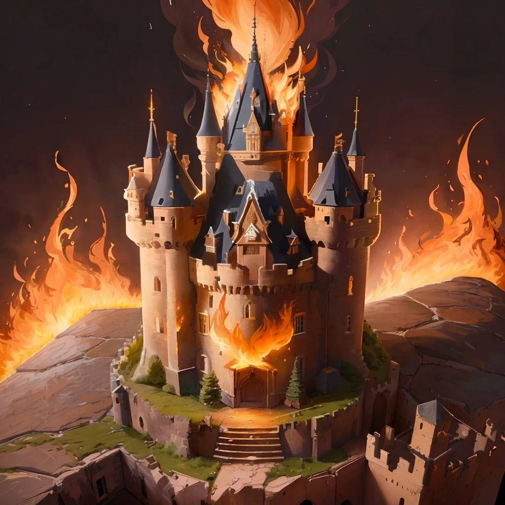 Detailed ant in the fire,castle