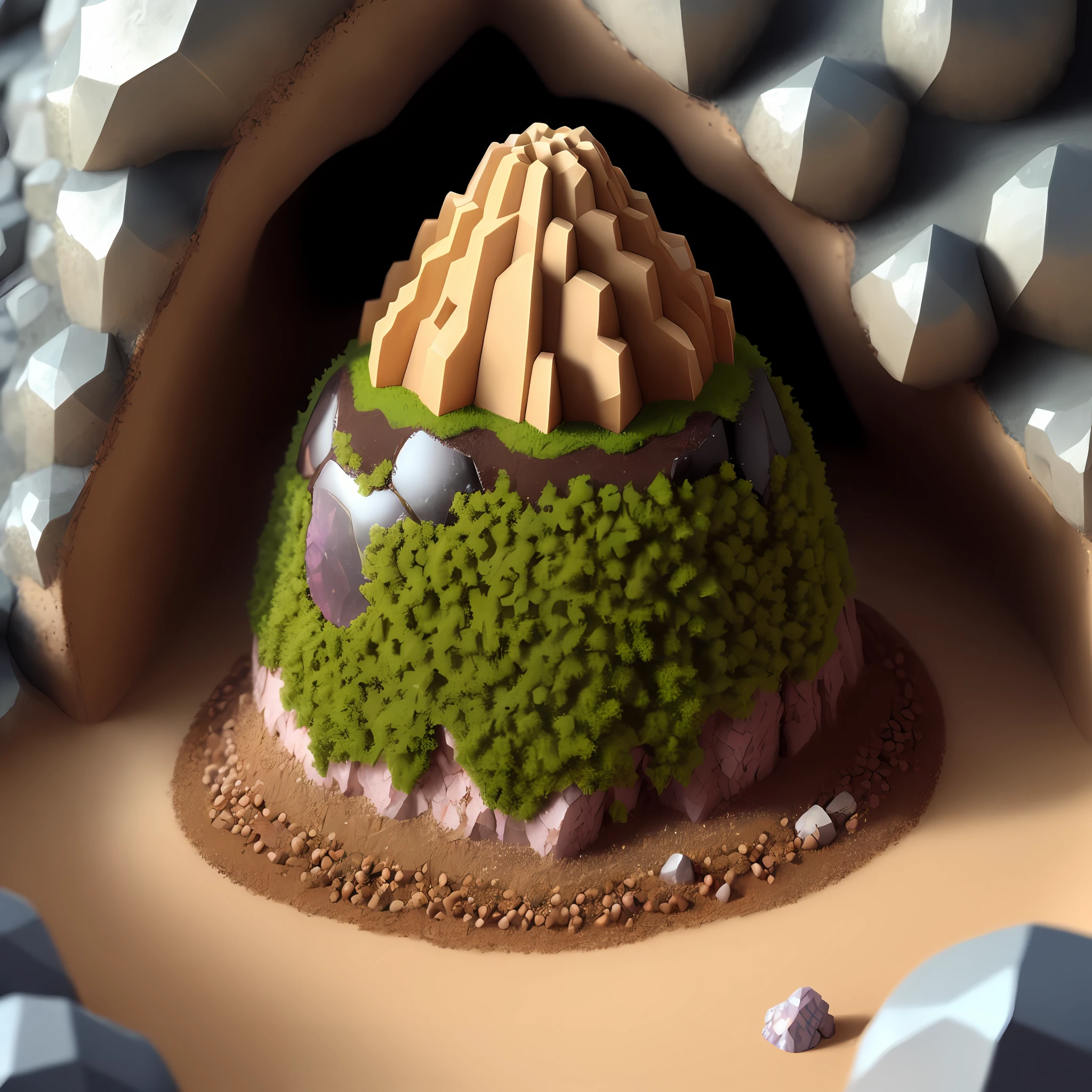 Anthill created on a common geode