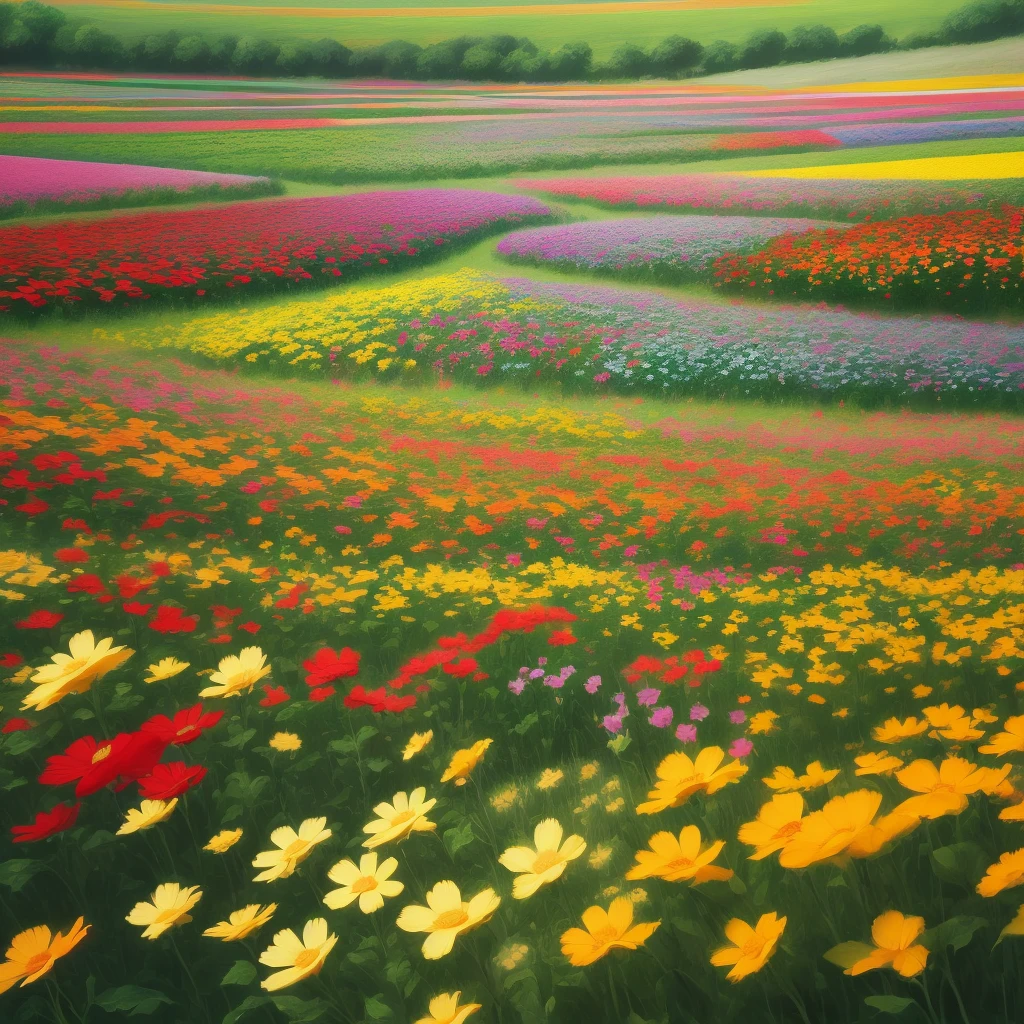 Flores, Color Field painting, jpeg artifacts, 4K, UHD