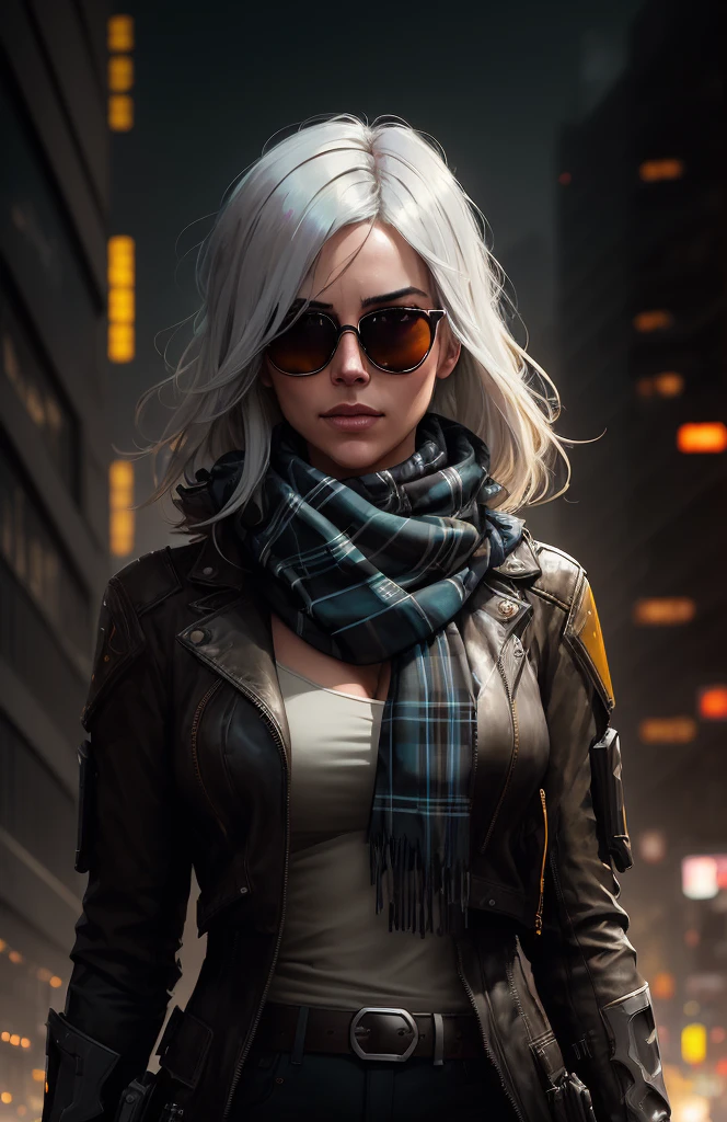 (dark shot:1.1), epic realistic, portrait of halo, sunglasses, blue eyes, tartan scarf, white hair by atey ghailan, by greg rutkowski, by greg tocchini, by james gilleard, by joe fenton, by kaethe butcher, gradient yellow, black, brown and magenta color scheme, grunge aesthetic!!! graffiti tag wall background, art by greg rutkowski and artgerm, soft cinematic light, adobe lightroom, photolab, hdr, intricate, highly detailed, (depth of field:1.4), faded, (neutral colors:1.2), (hdr:1.4), (muted colors:1.2), hyperdetailed, (artstation:1.4), cinematic, warm lights, dramatic light, (intricate details:1.1), complex background, (rutkowski:0.66), (teal and orange:0.4)