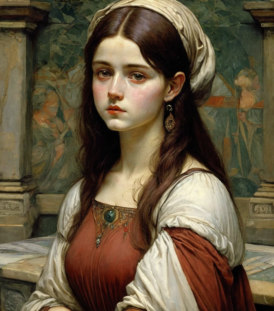 Classical art portrait painting, (Academic Art), by John William Waterhouse