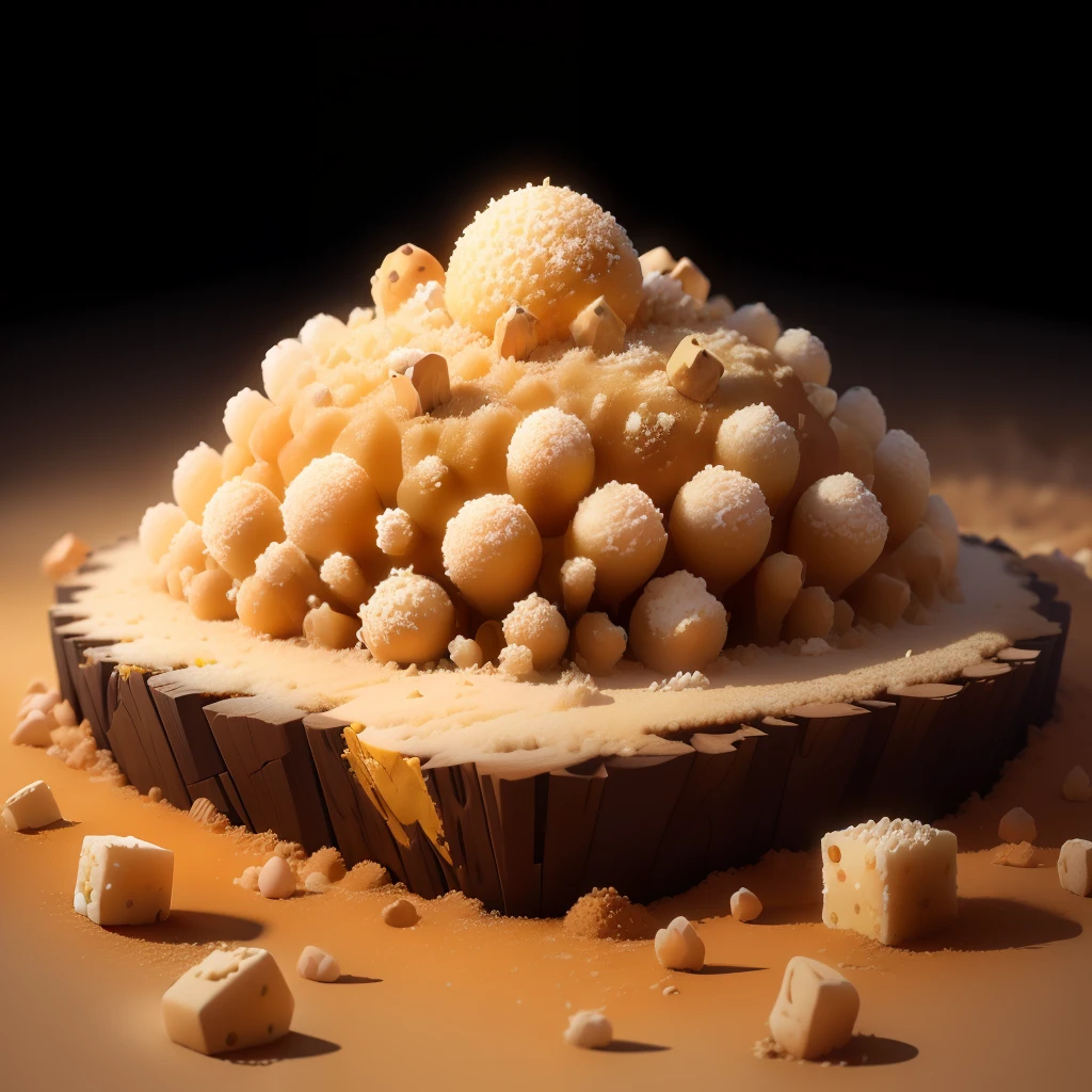 4k anthill made of icecream and cookie crumbs, semi-realistic