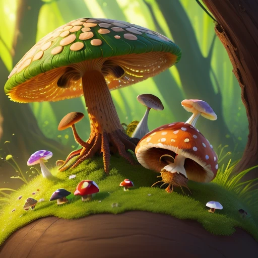 Anthill skin, guino and mushroom  4k