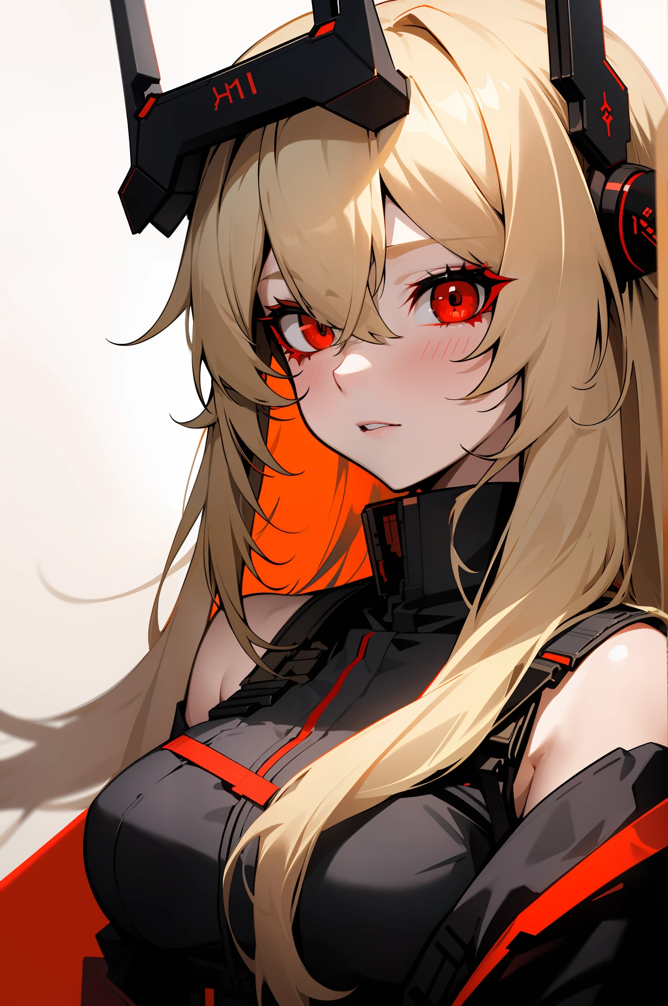 Blond haired red eyes succubus teacher, girls frontline style, M4 Sopmod ii