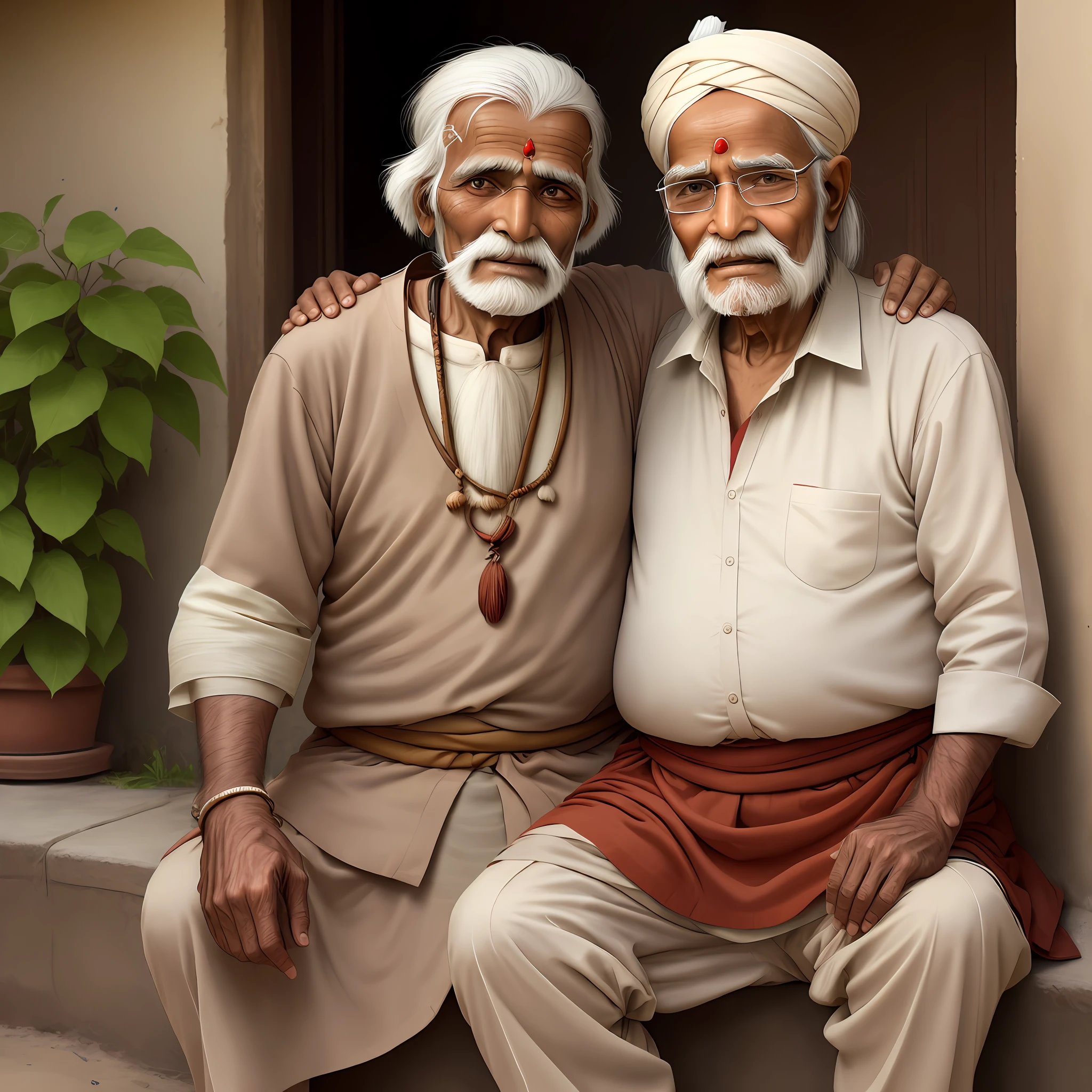 Indian old man with mucle