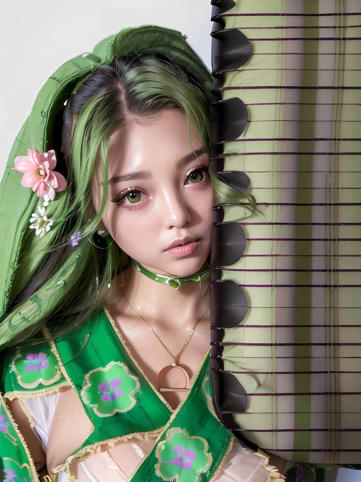 A green doll