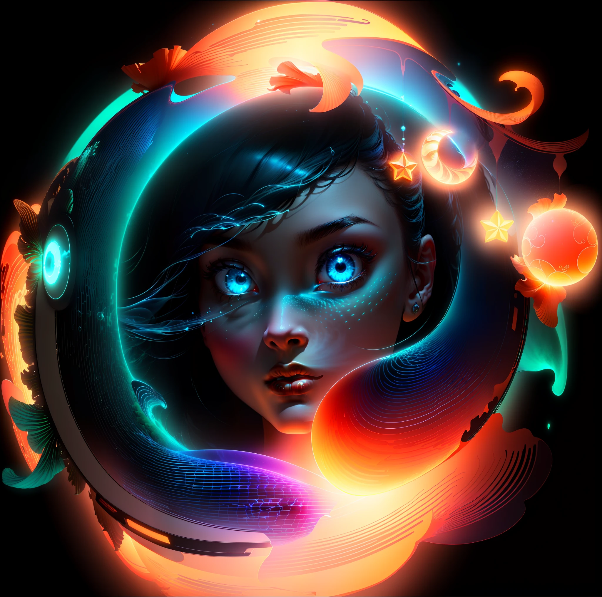 A masterpiece, best quality, (extremely detailed CG unity 8k wallpaper), (best quality), (best illustration), (best shadow), the UI interface frame design uses jungle-themed ocean elements. The avatar frame is designed in a circle, surrounded by exquisite corals and fishes, glowing particle effects, bubbles, (UI interface frame design), (natural elements), (jungle theme), (circle), (coral), ( Colorful Fish), (Glow), (Particle Effect). (multiple views of the same avatar frame), isometric 3D, octane rendering, ray tracing, ultra detailed