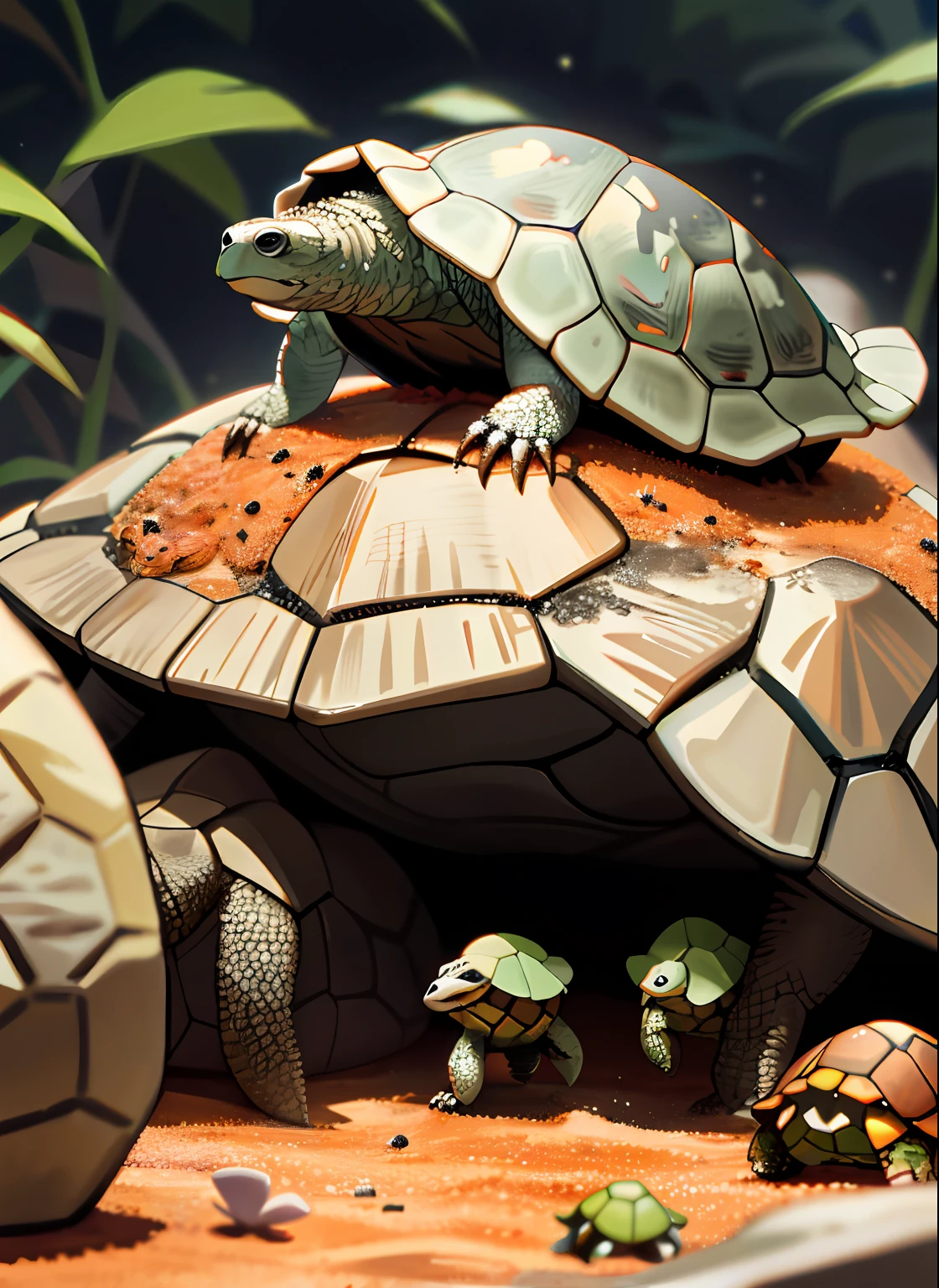 Anthill from the remains of a turtle