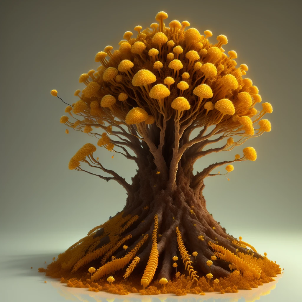 Cordyceps mushroom anthill 3D design