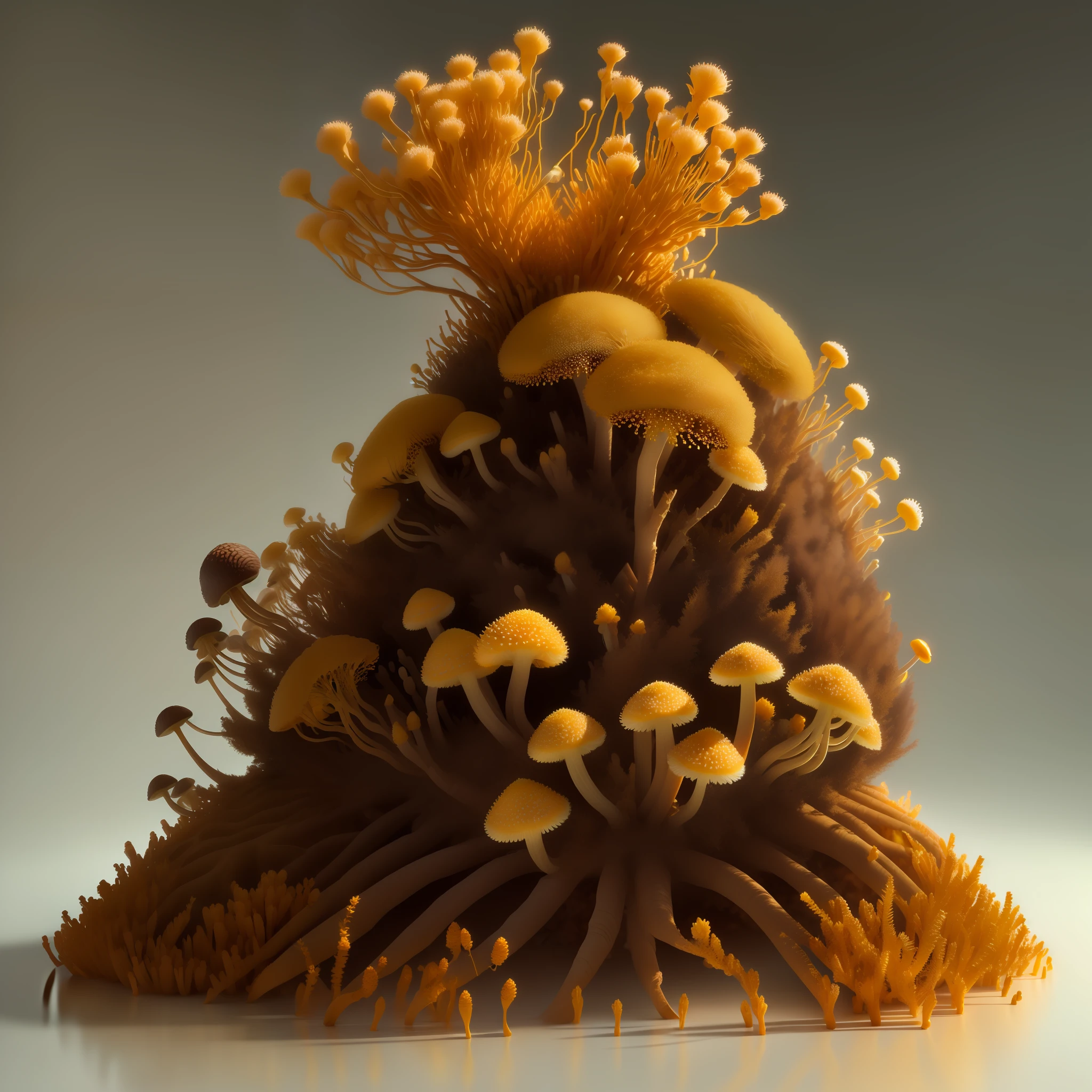 Cordyceps mushroom anthill 3D design