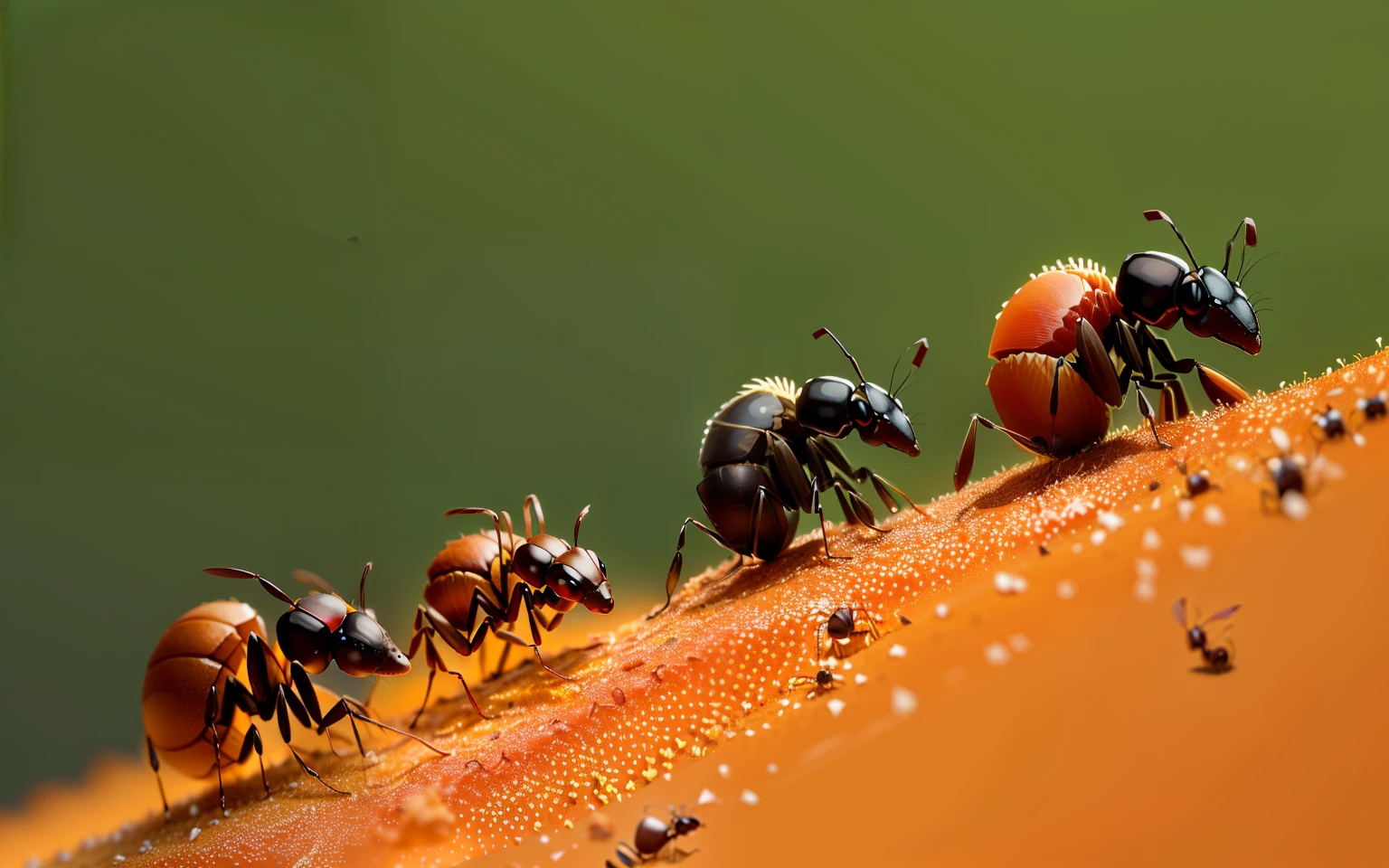 an ant watching other ants attacking its anthill from afar