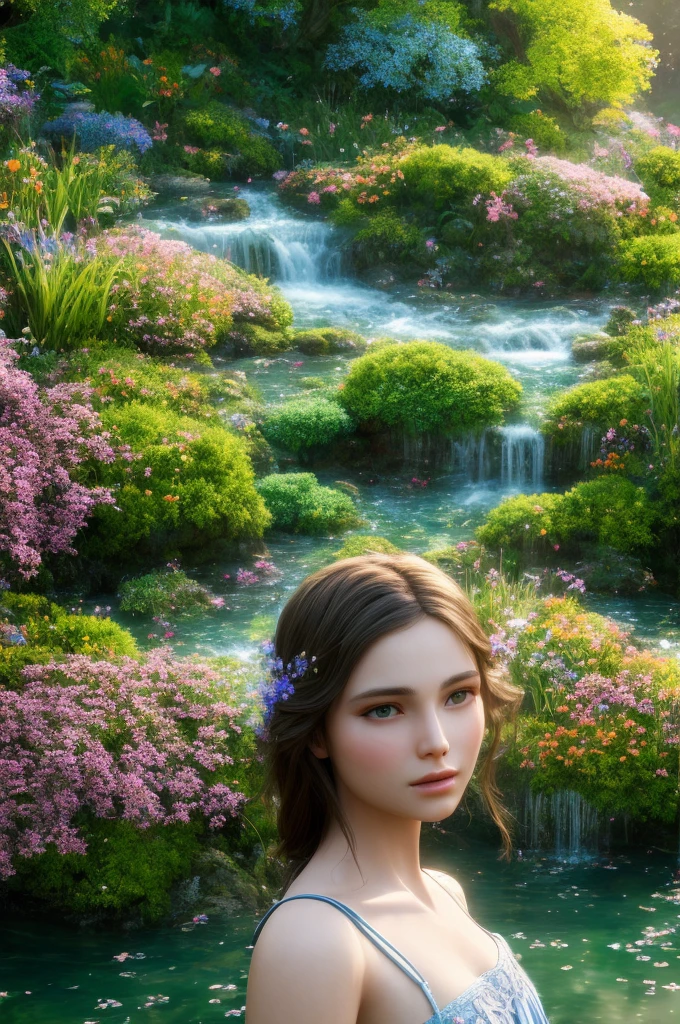 (extremely detailed CG unity 8k wallpaper,masterpiece, best quality, ultra-detailed),(best illumination, best shadow, an extremely delicate and beautiful),floating,high saturation,

[(1girl), beautiful flowers, blue sky, green grass, flowing water, dreamy atmosphere, fantasy colors, mysterious garden, magical feeling, soft focus]