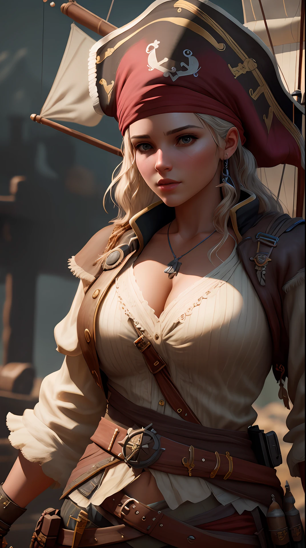 pirate, , photography,soft lighting, soft details, octane, artstation trending, ultra high detail, ultra realistic, cinematic,16k