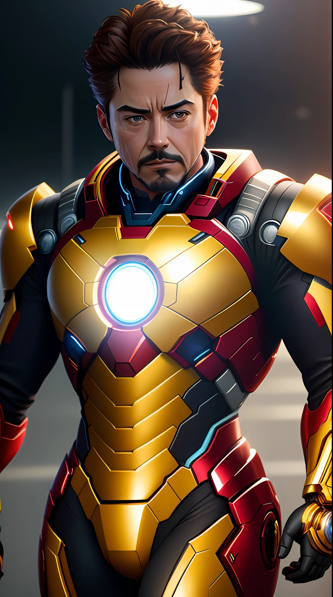 tony stark isiron man ,no helmet, photography,soft lighting, soft details, octane, artstation trending, ultra high detail, ultra realistic, cinematic,16k