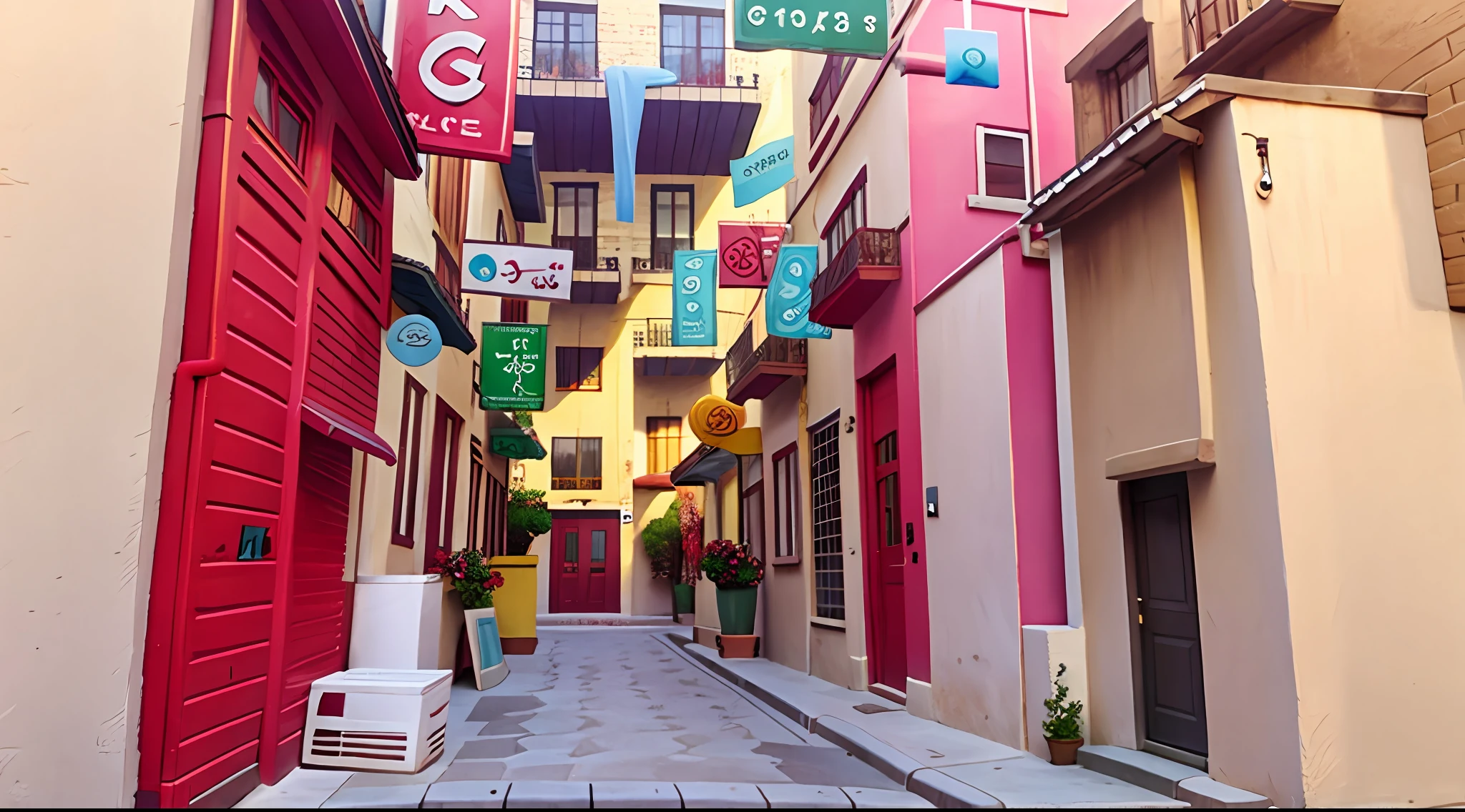 streets and candy buildings