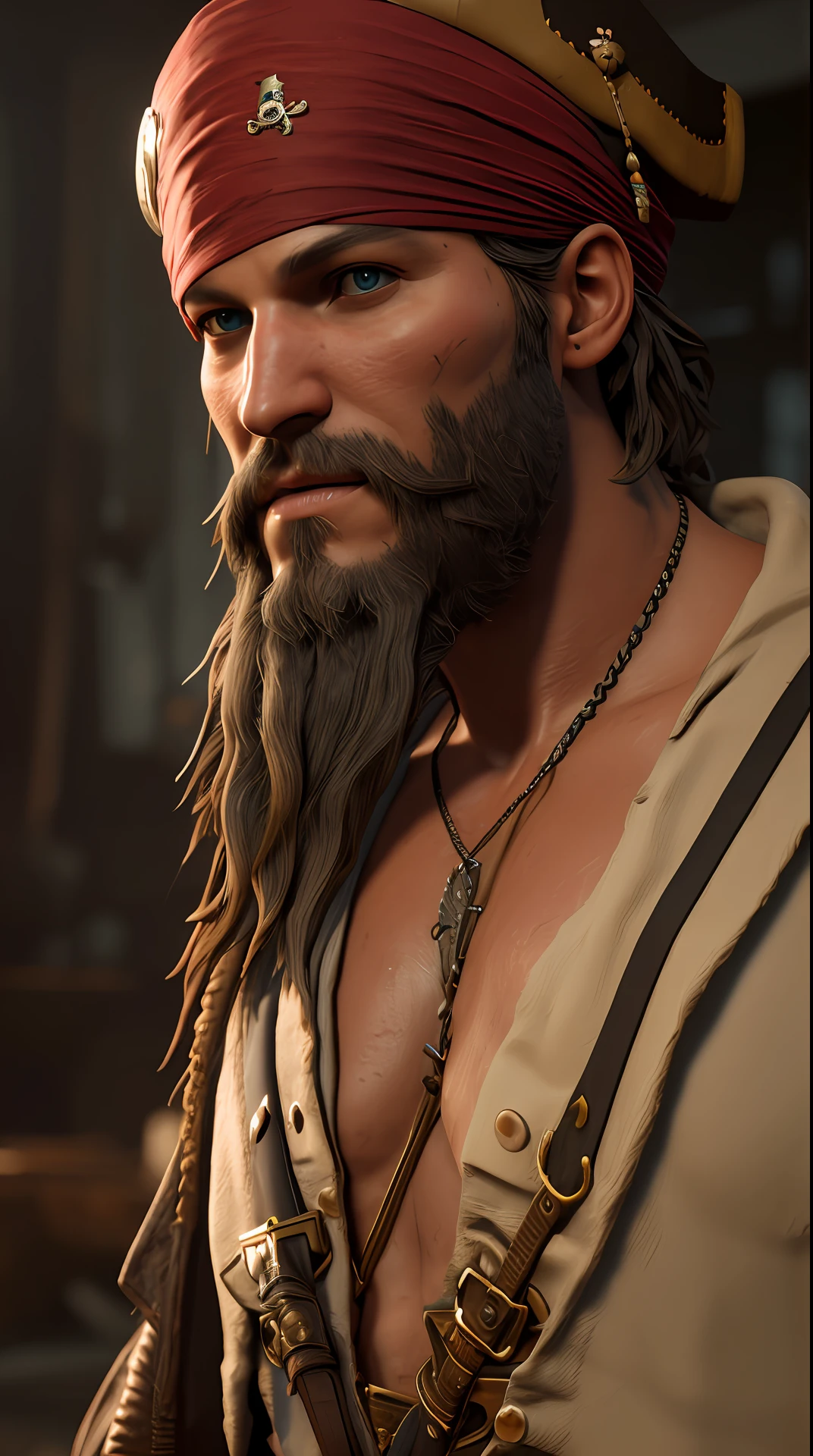 man pirate, photography,soft lighting, soft details, octane, artstation trending, ultra high detail, ultra realistic, cinematic,16k