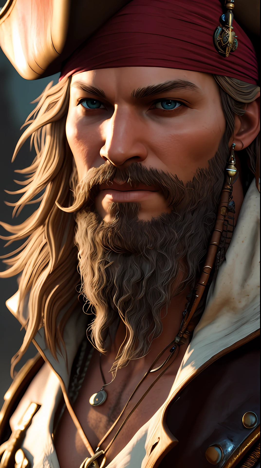 man pirate, photography,soft lighting, soft details, octane, artstation trending, ultra high detail, ultra realistic, cinematic,16k