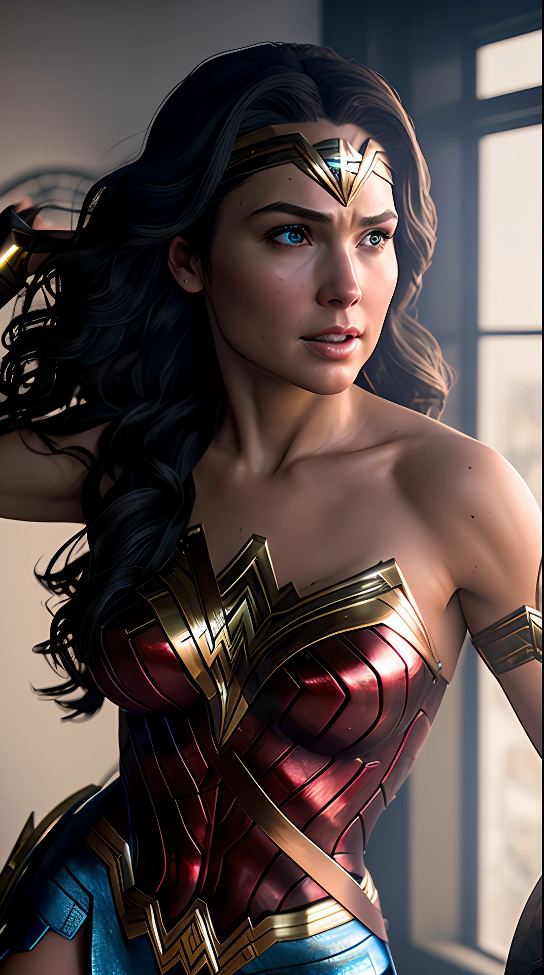 wonder woman, photography, soft lighting, soft details, octane, artstation trending, ultra high detail, ultra realistic, cinematic,16k